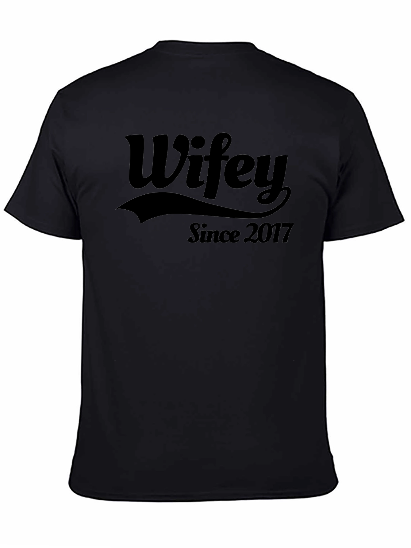 Wifey Since 2017 Graphic Tee - Black T-Shirt