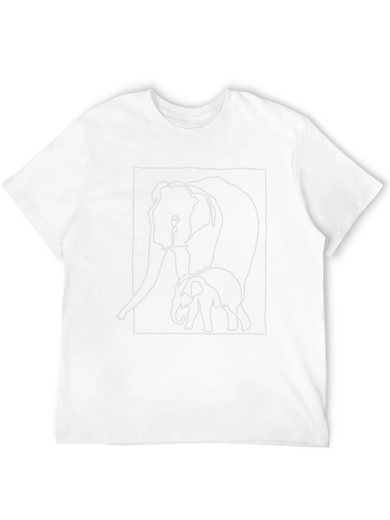 Elephant Outline Graphic T-Shirt