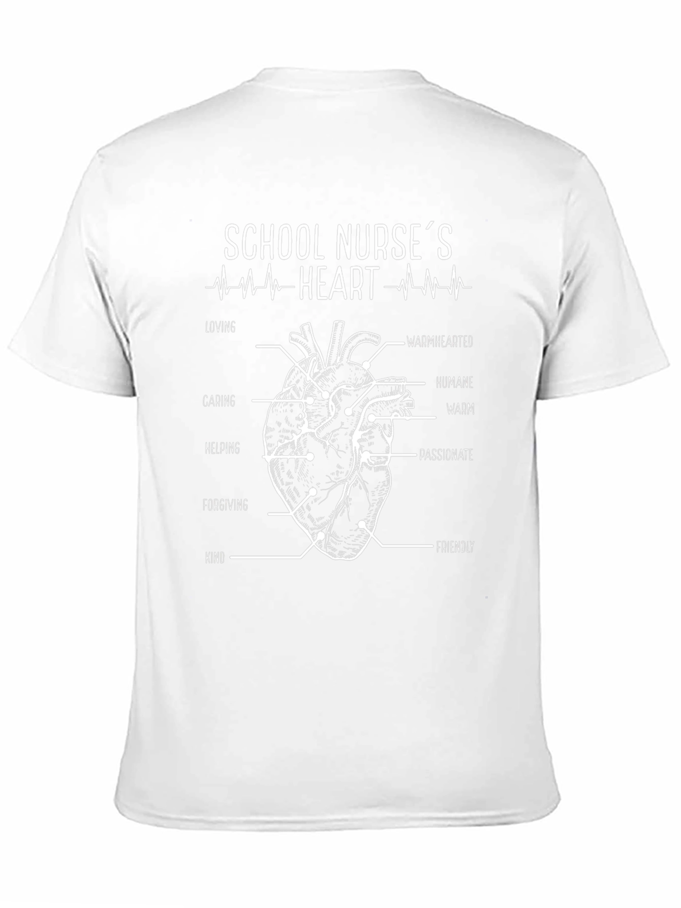 School Nurses Heart T-Shirt - Loving Caring Helping