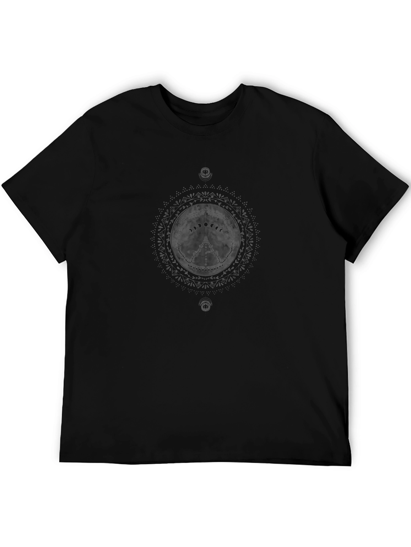 Peace Sign Moon Phase Graphic Tee - Black