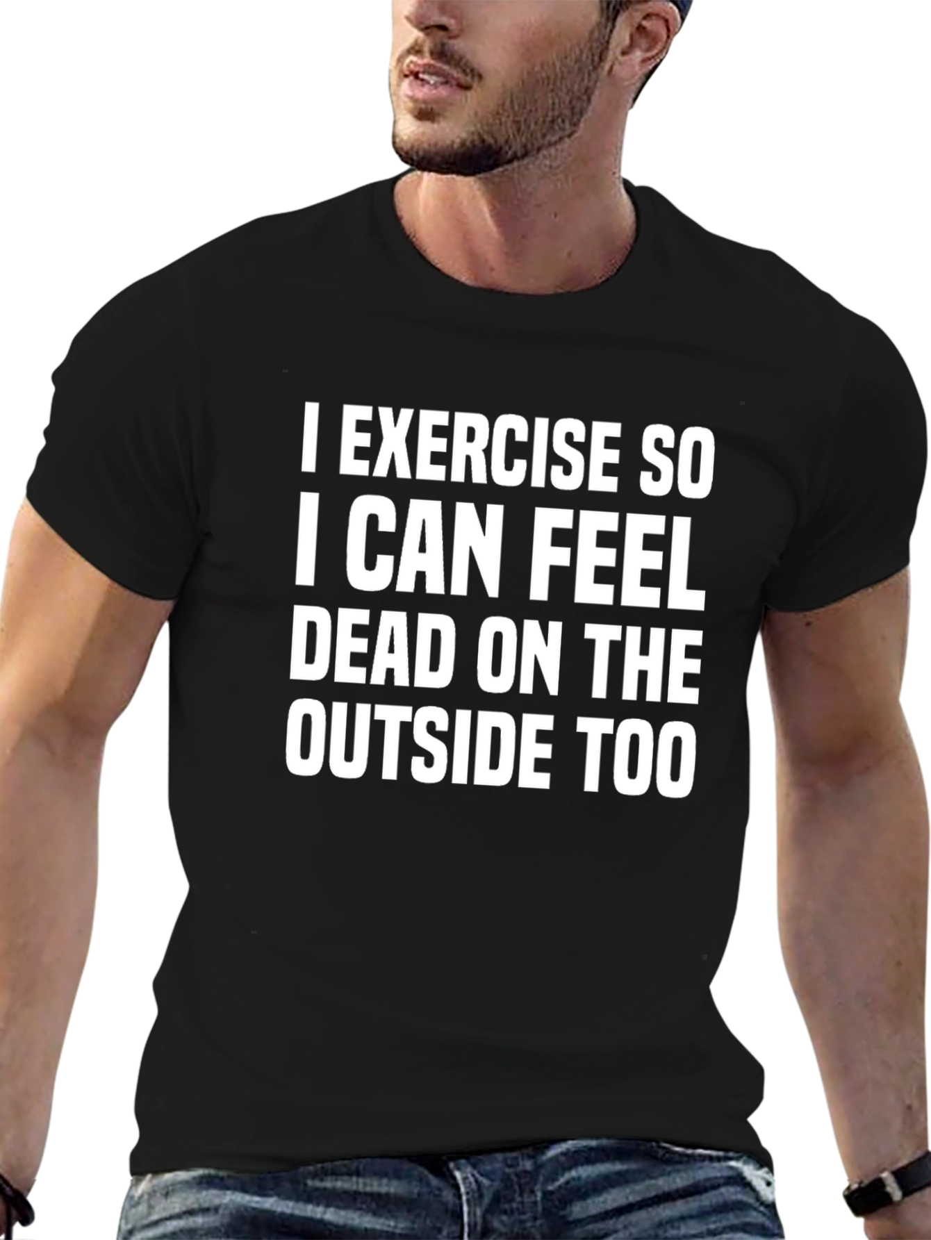 Funny Exercise T-Shirt - Dead on the Outside Tee