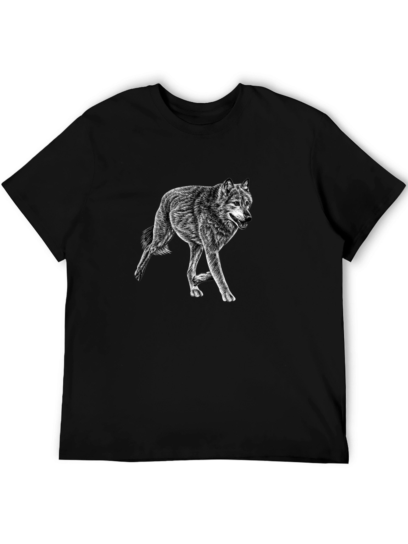 Wolf Graphic Tee - Mens Black Casual Shirt