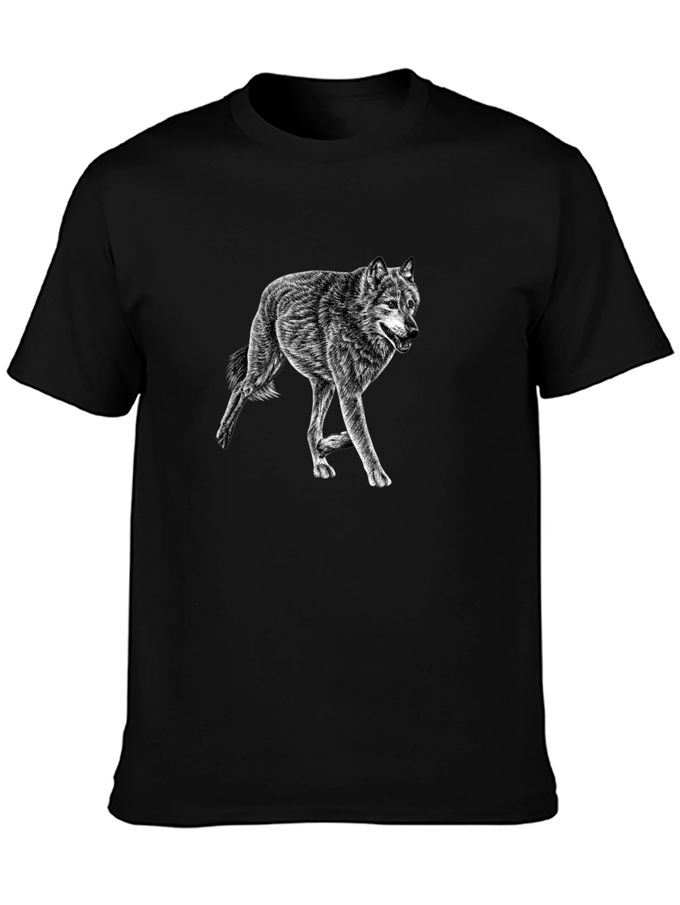 Wolf Graphic Tee - Mens Black Casual Shirt