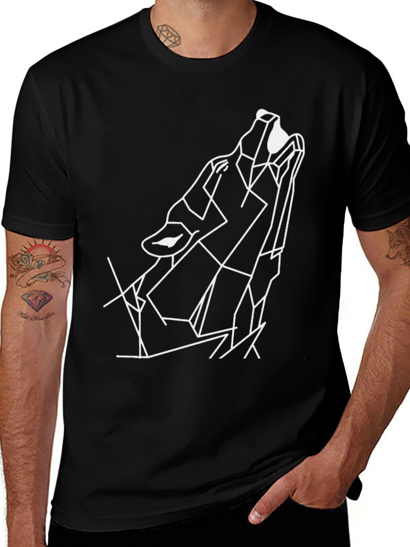 Geometric Wolf T-Shirt - Modern Style