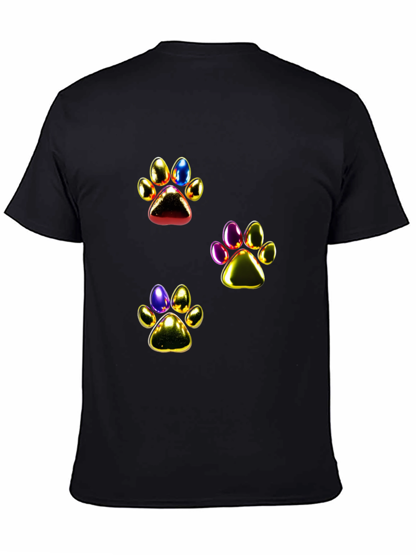Shiny Paw Print Graphic T-Shirt