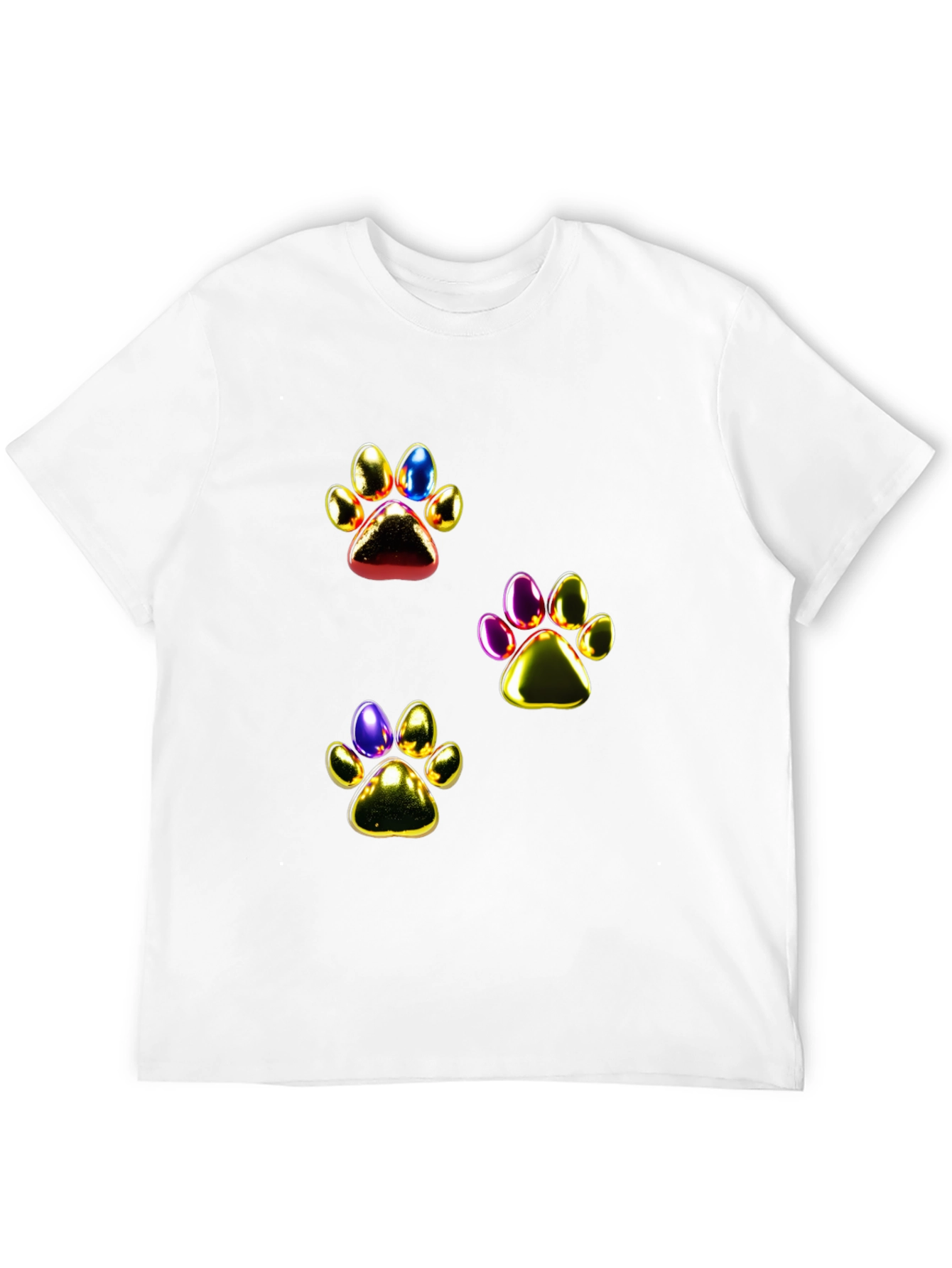 Shiny Paw Print Graphic T-Shirt