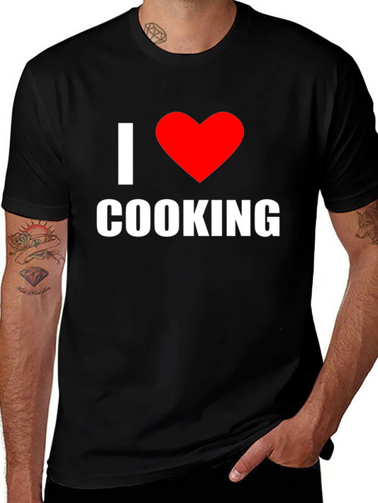 I Love Cooking T-Shirt - Black Heart Graphic