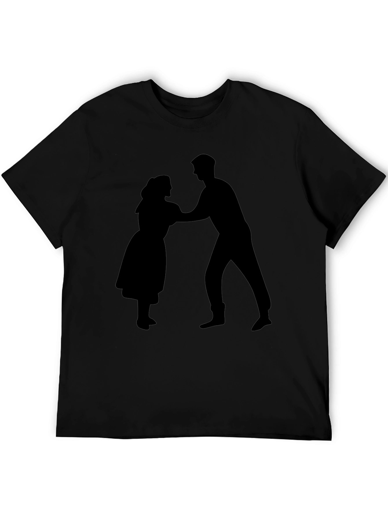 Dancing Couple Silhouette T-Shirt - Black