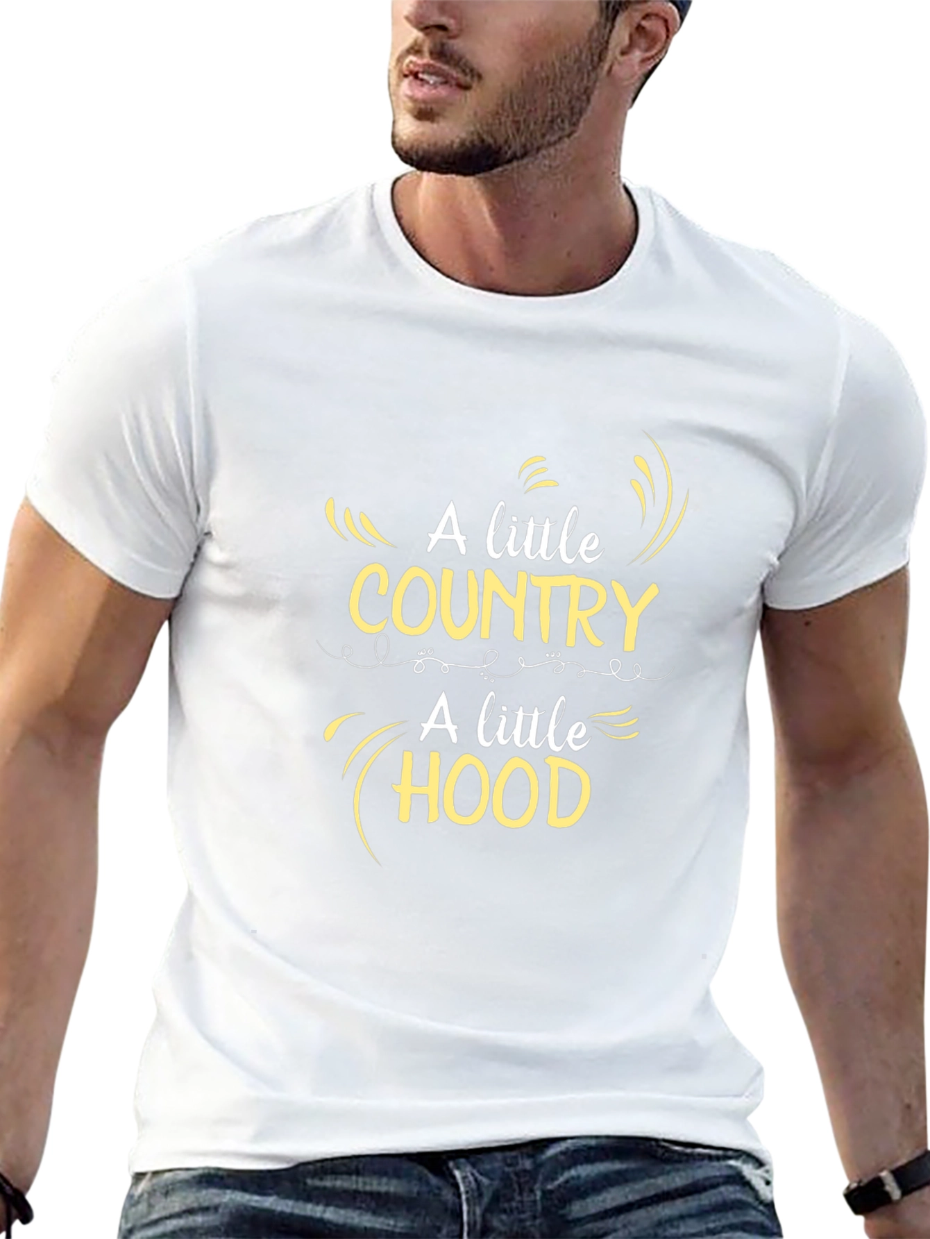 Country Hood Graphic Tee - Trendy Black T-Shirt