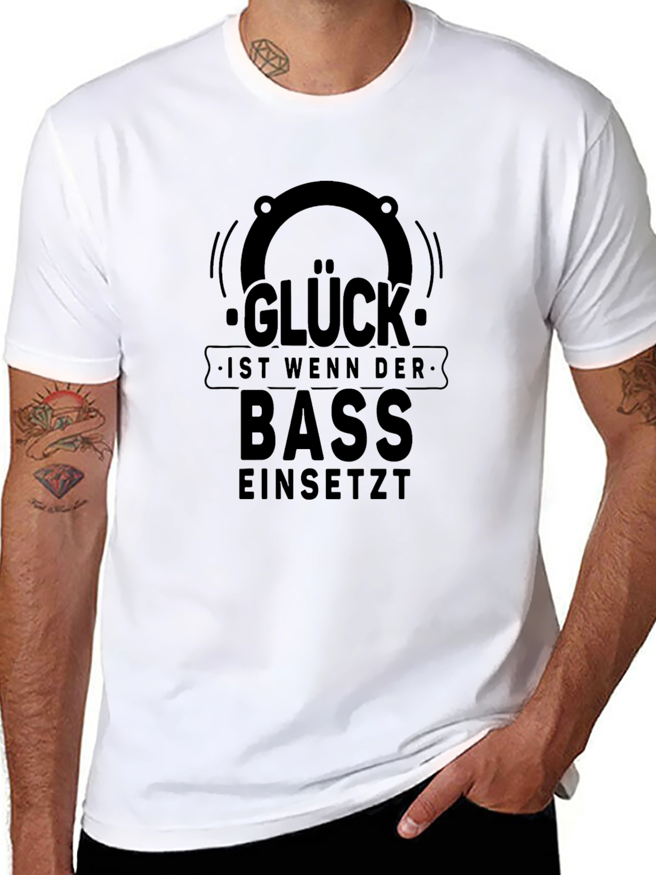 Glück Bass T-Shirt - Black Graphic Tee