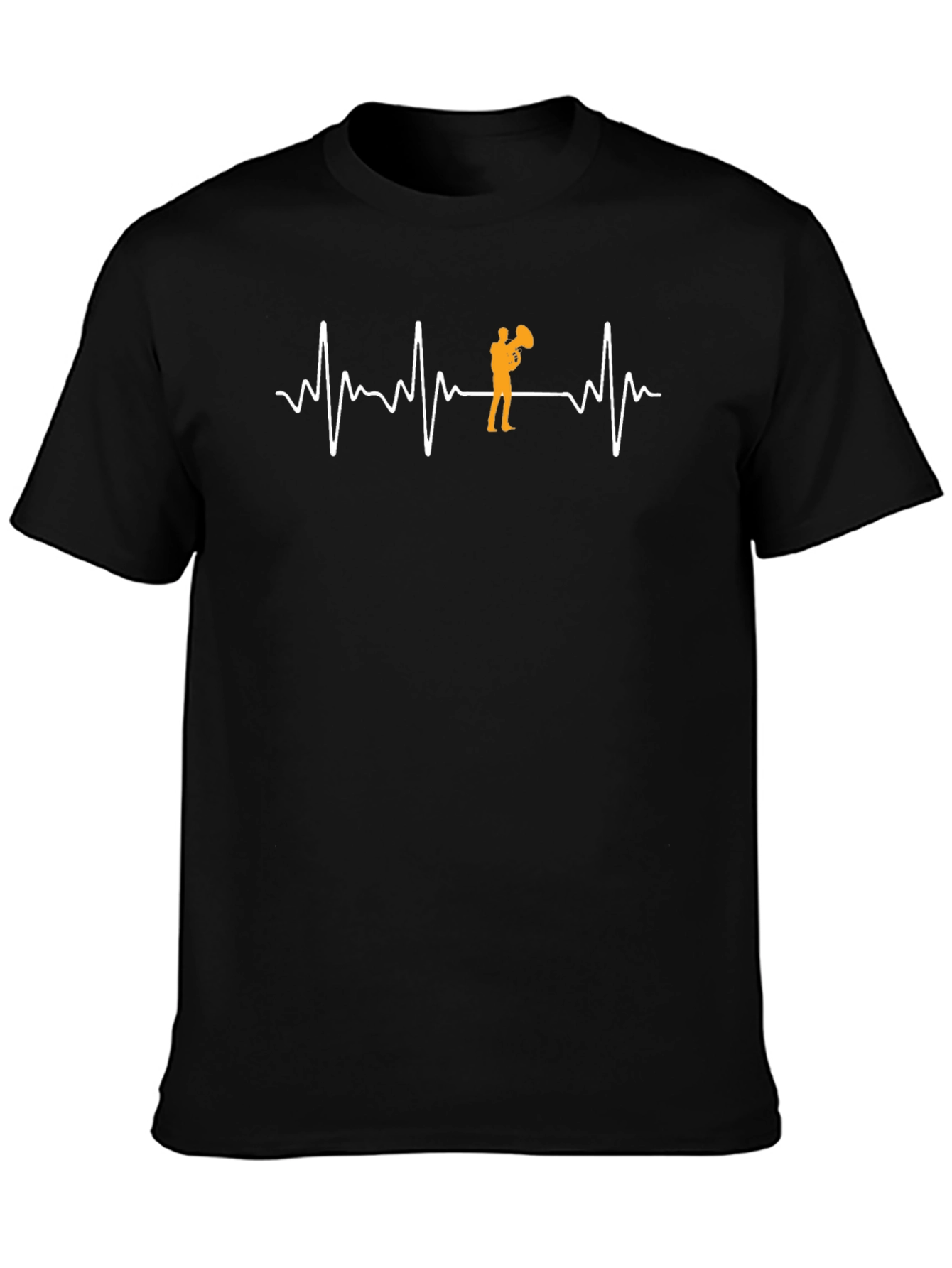 Heartbeat Tuba Player Graphic Tee - Black
