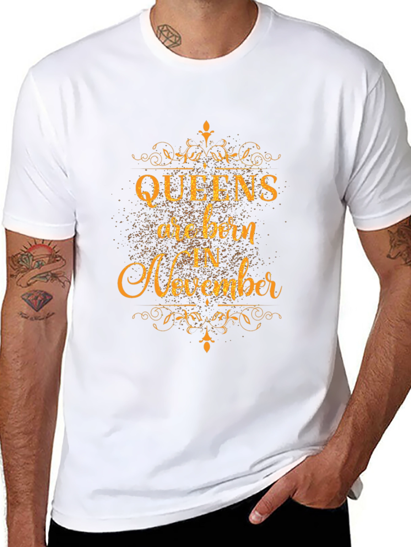 Queens Are Born in November Black T-Shirt