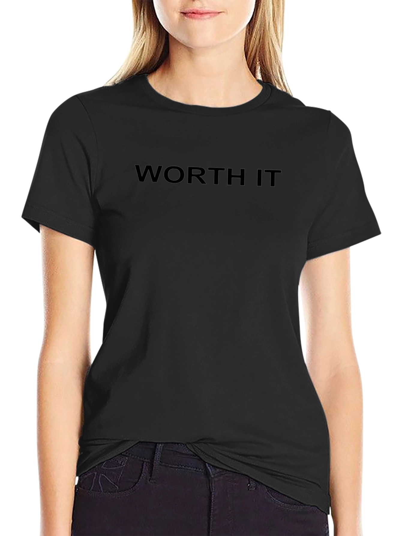 Worth It Black Graphic Tee