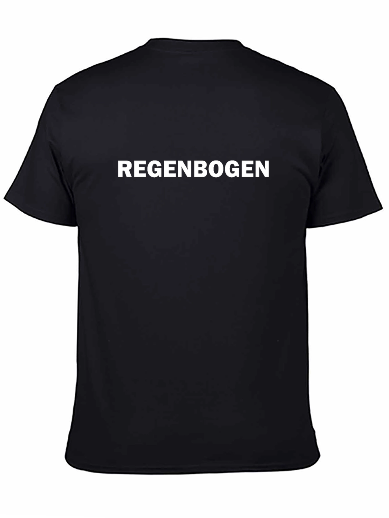 Regenbogen Tee: Simple Black Rainbow Graphic T-Shirt