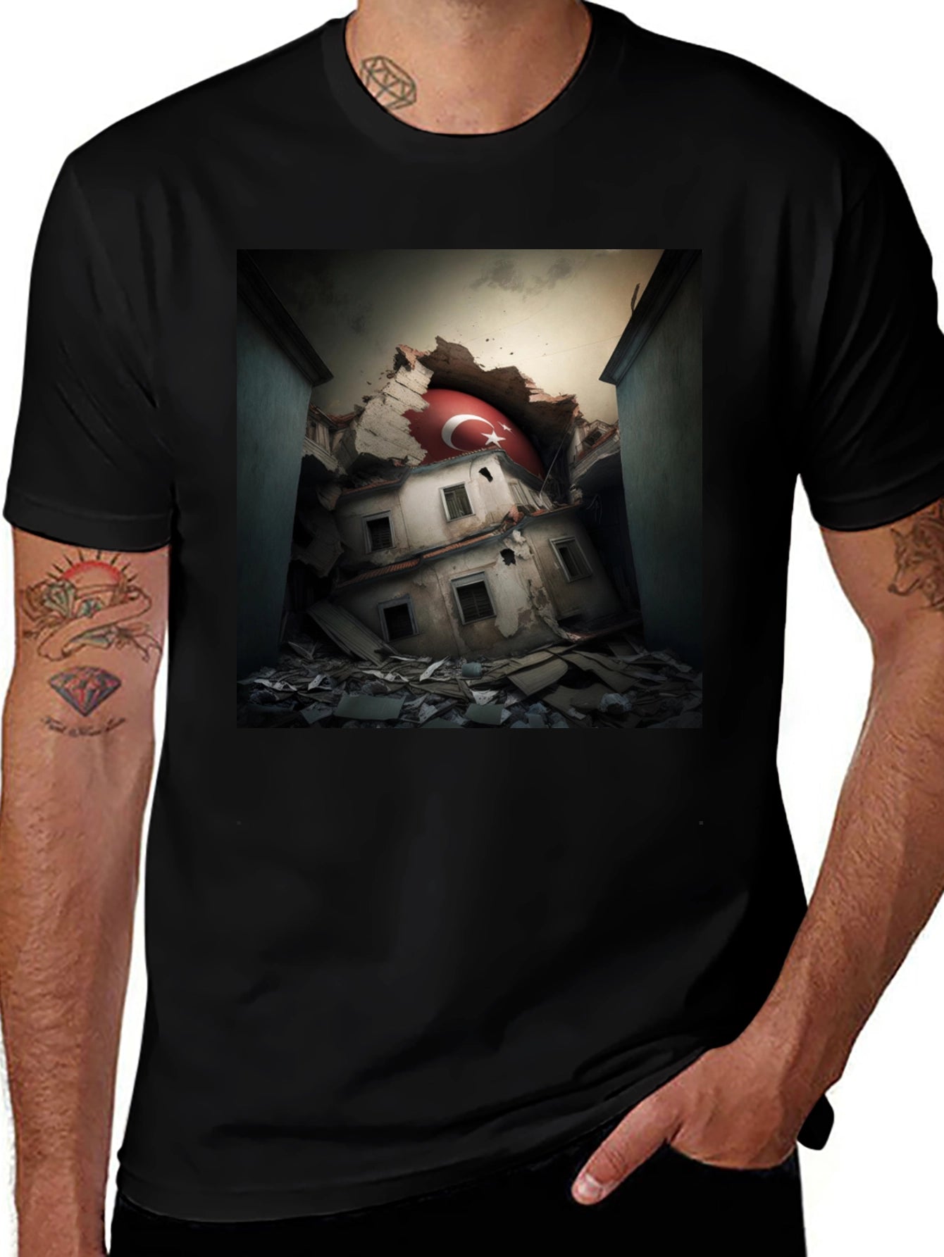 Distressed Turkey Flag Graphic Tee