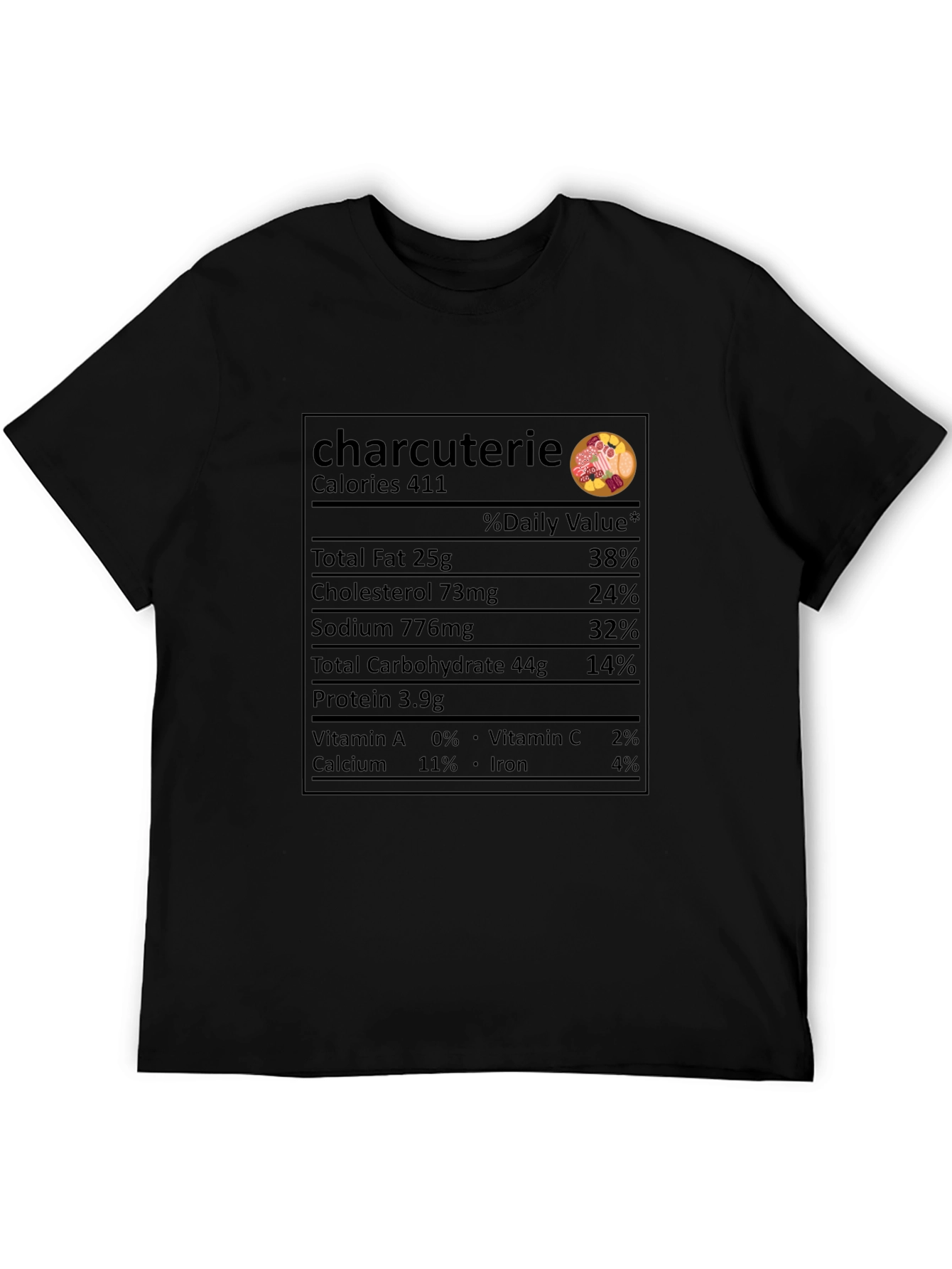 Charcuterie Nutrition Facts Novelty T-Shirt