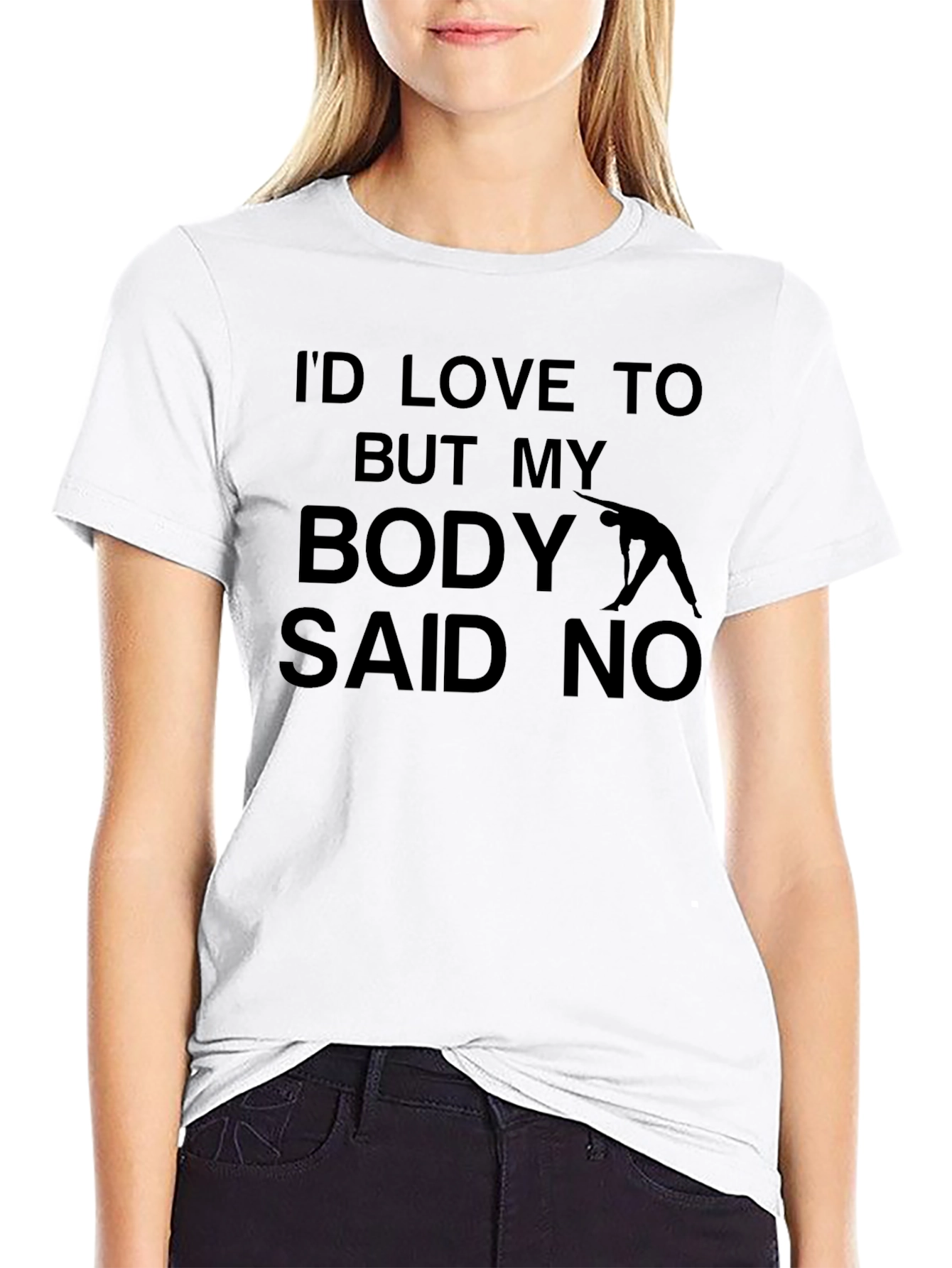 Funny Workout T-Shirt: Body Said No Yoga Design