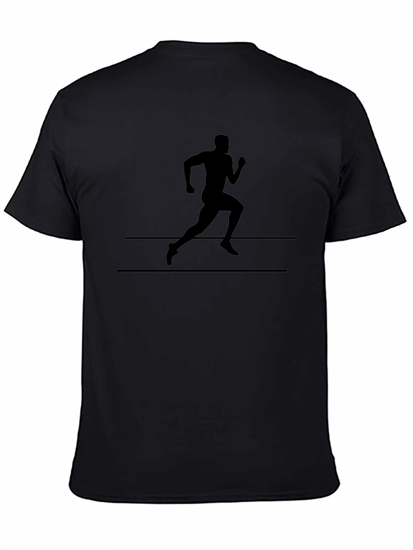 Mens Black Runner Graphic Tee