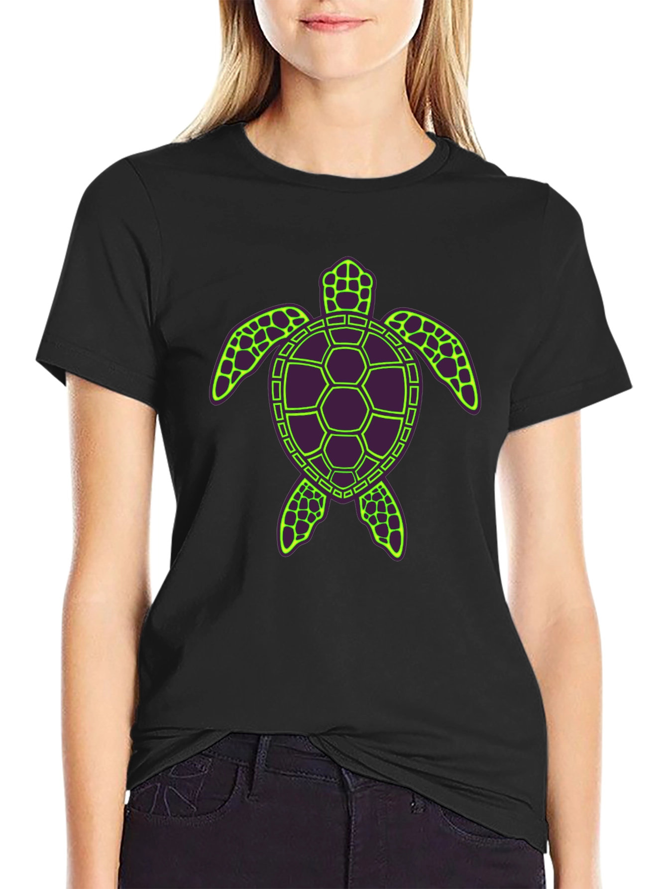 Turtle Graphic Tee - Unique Neon Design