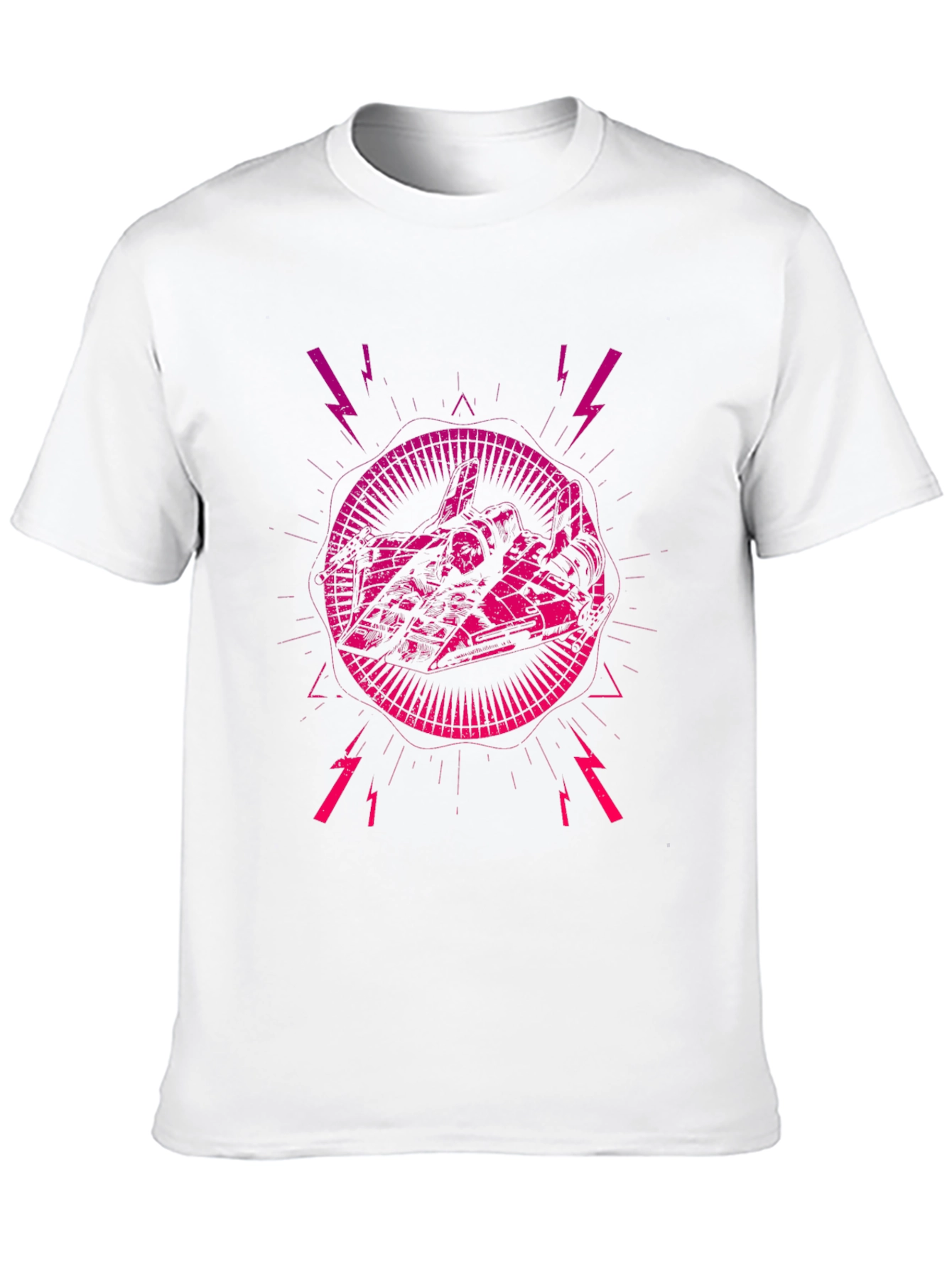 Edgy Graphic Tee: Sci-Fi Lightning Strike Design