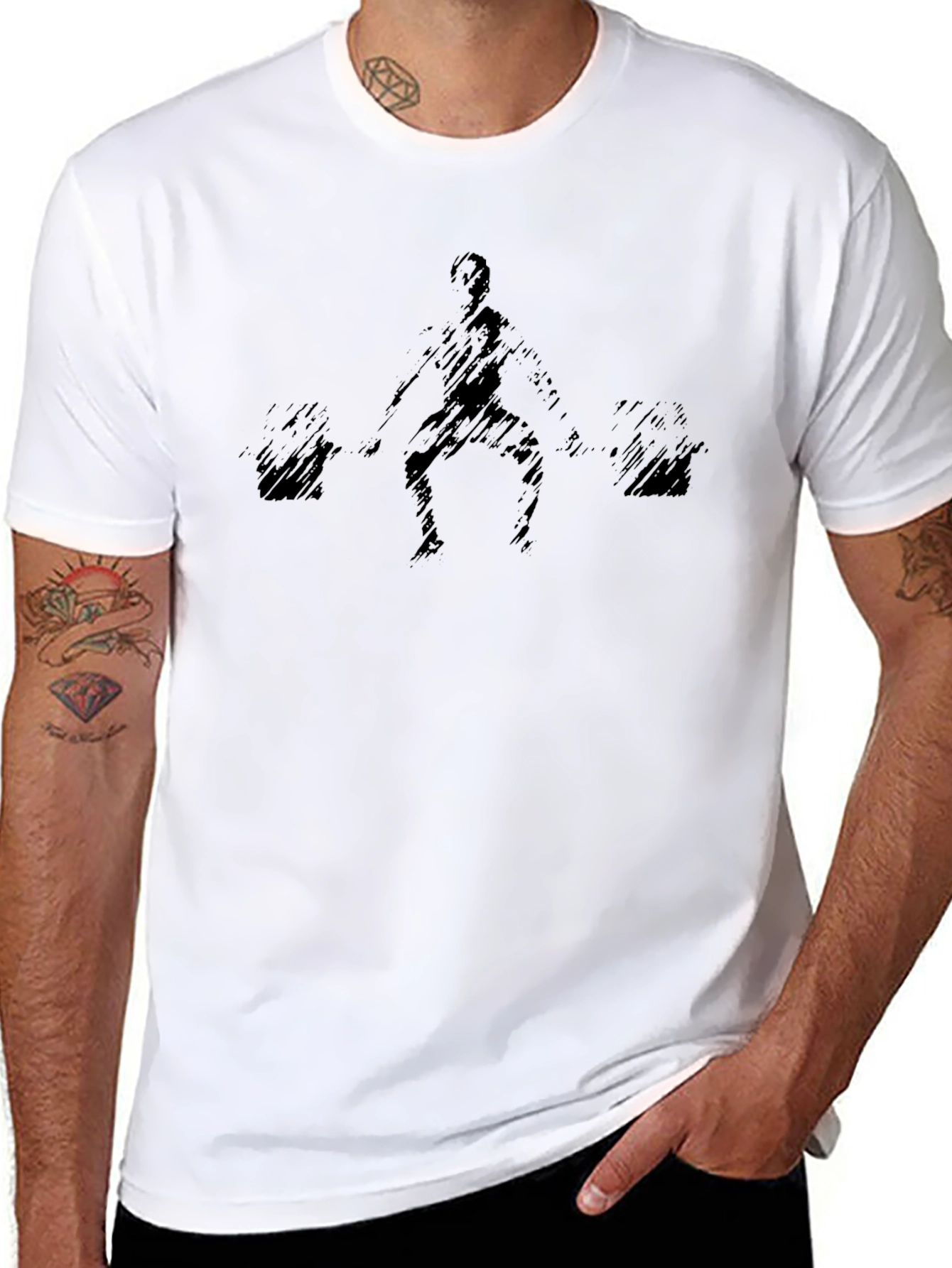 Weightlifting Graphic Tee - Black Cotton Shirt