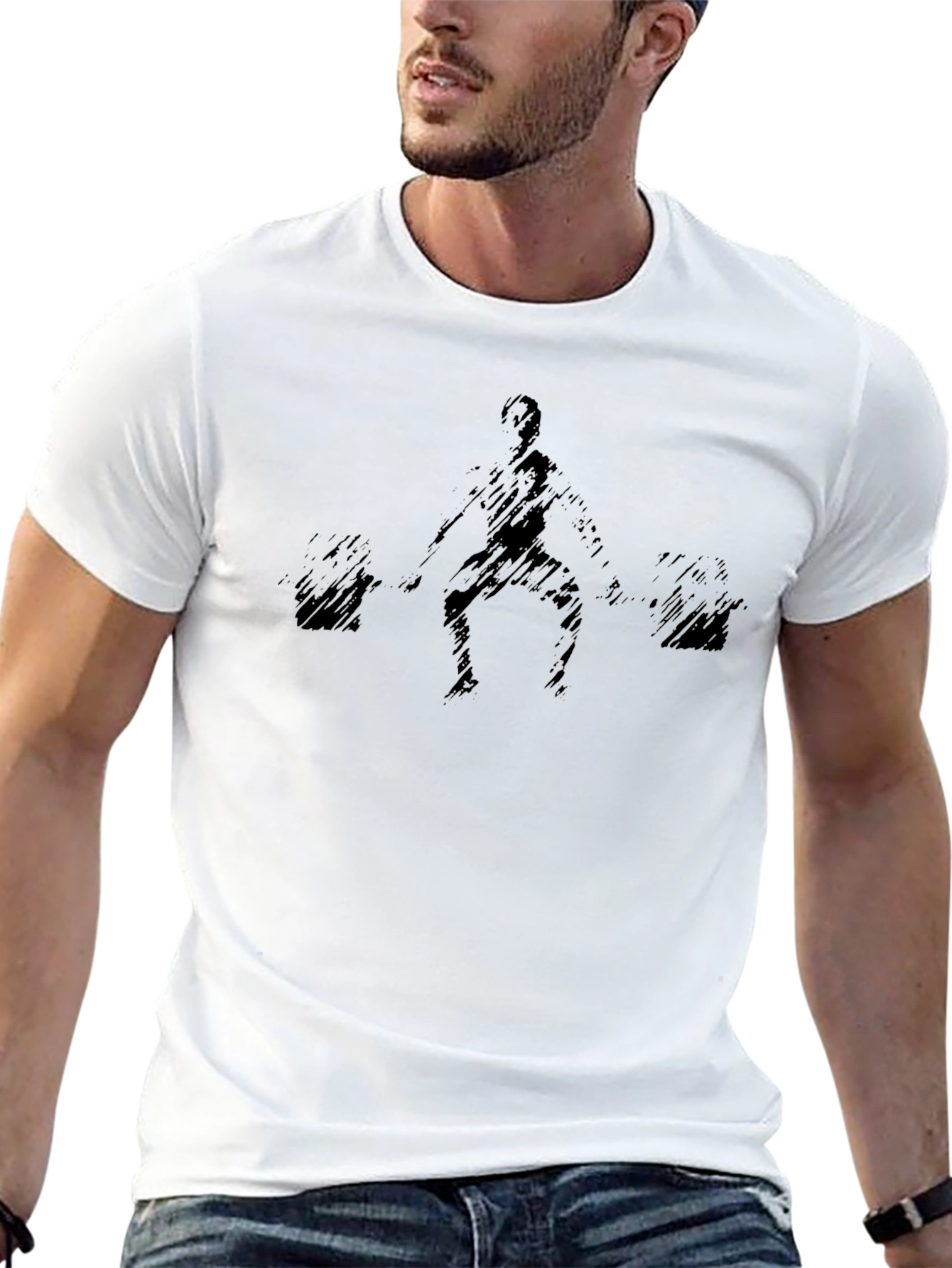 Weightlifting Graphic Tee - Black Cotton Shirt