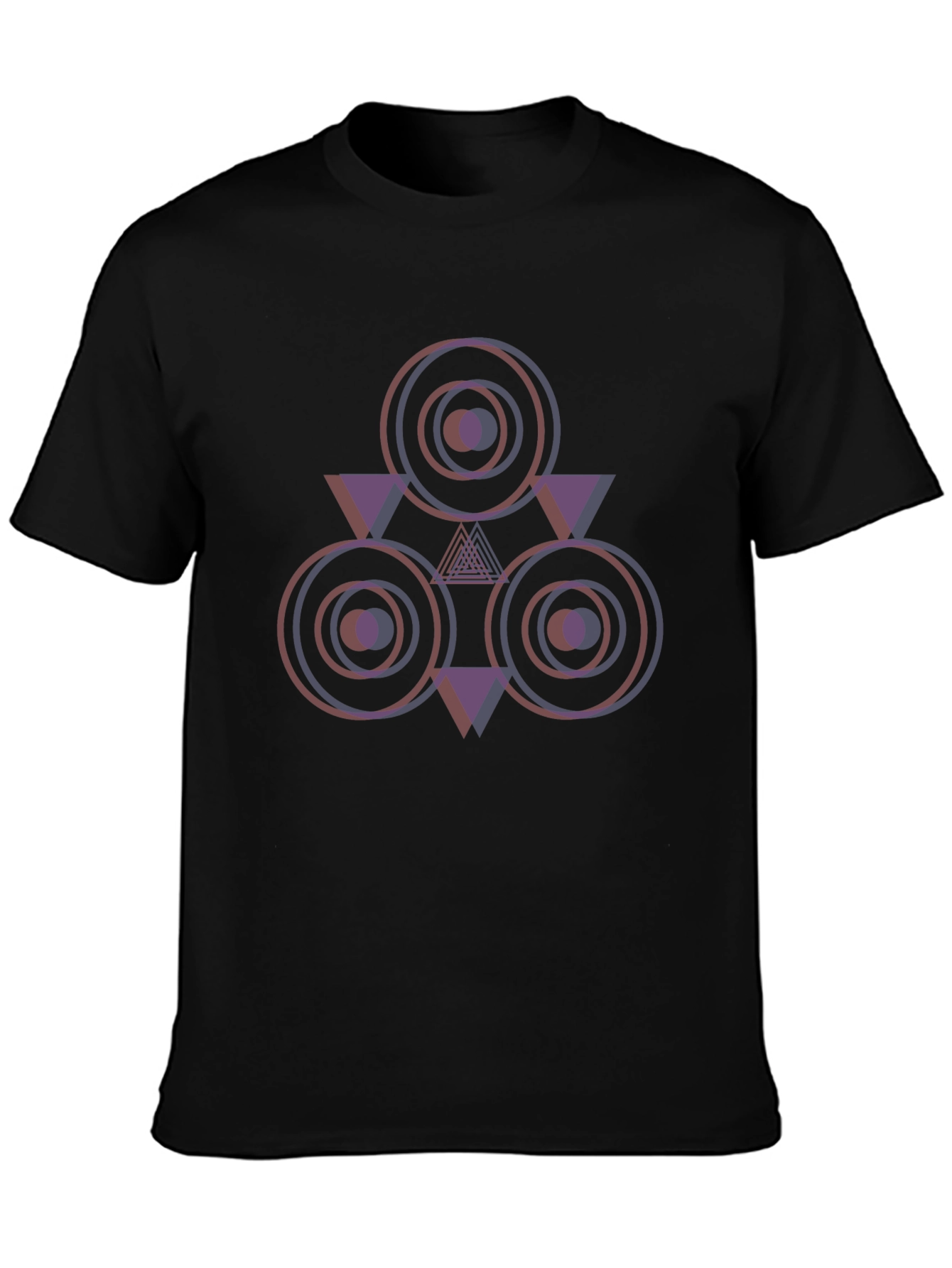 Geometric Circle Triangle Graphic T-Shirt