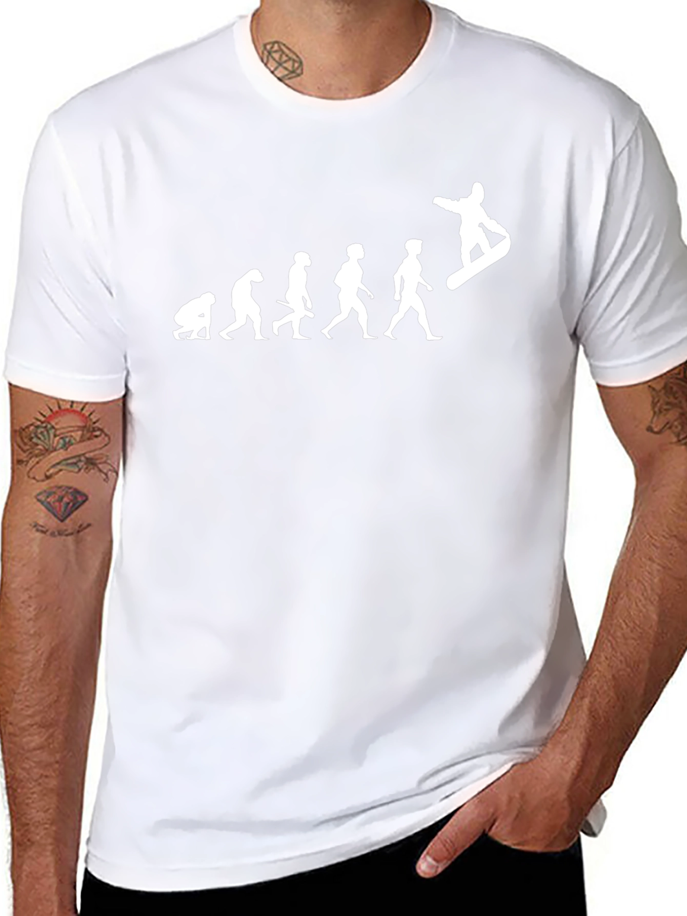 Evolution of Snowboarding Black T-Shirt