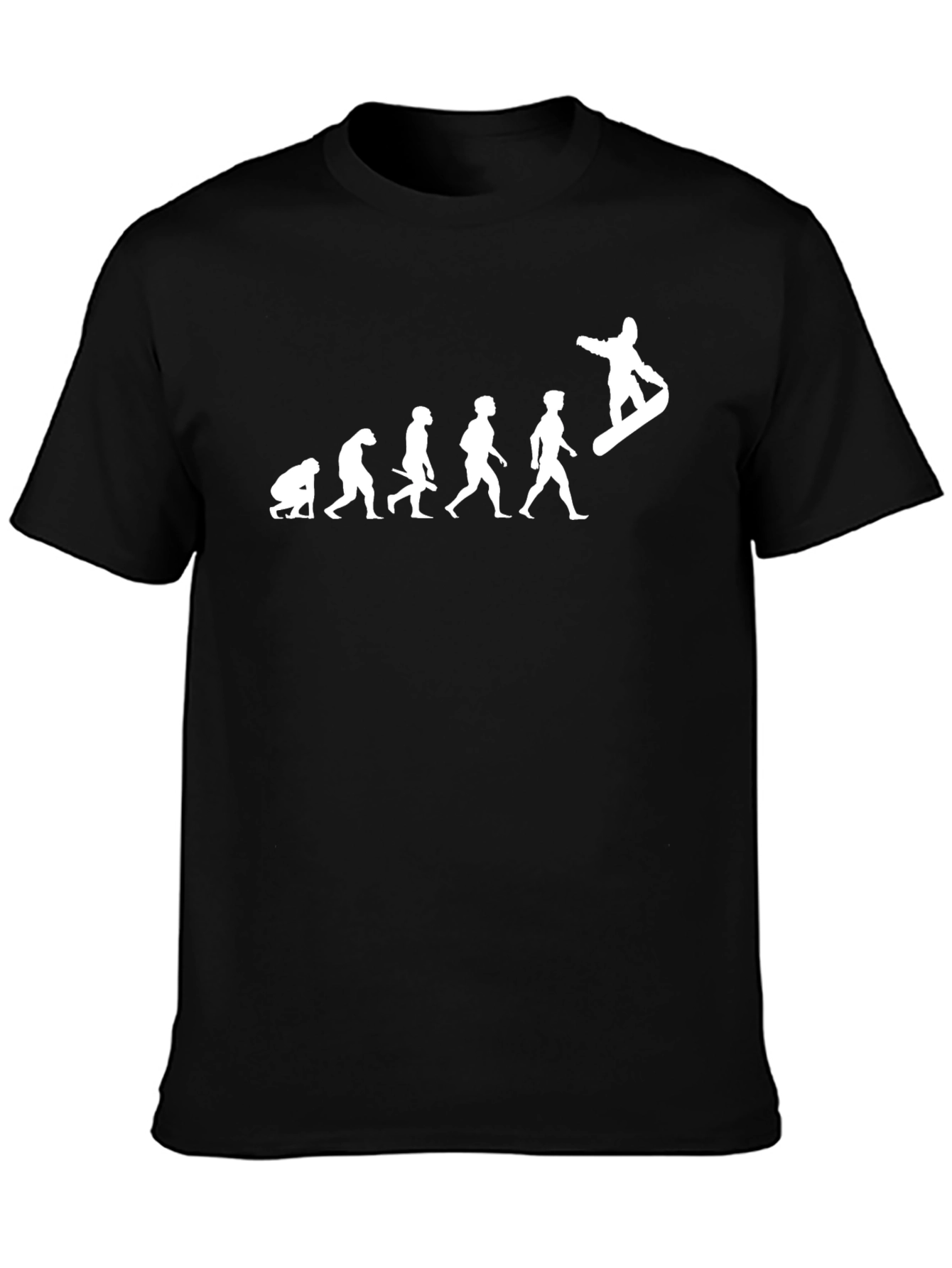 Evolution of Snowboarding Black T-Shirt