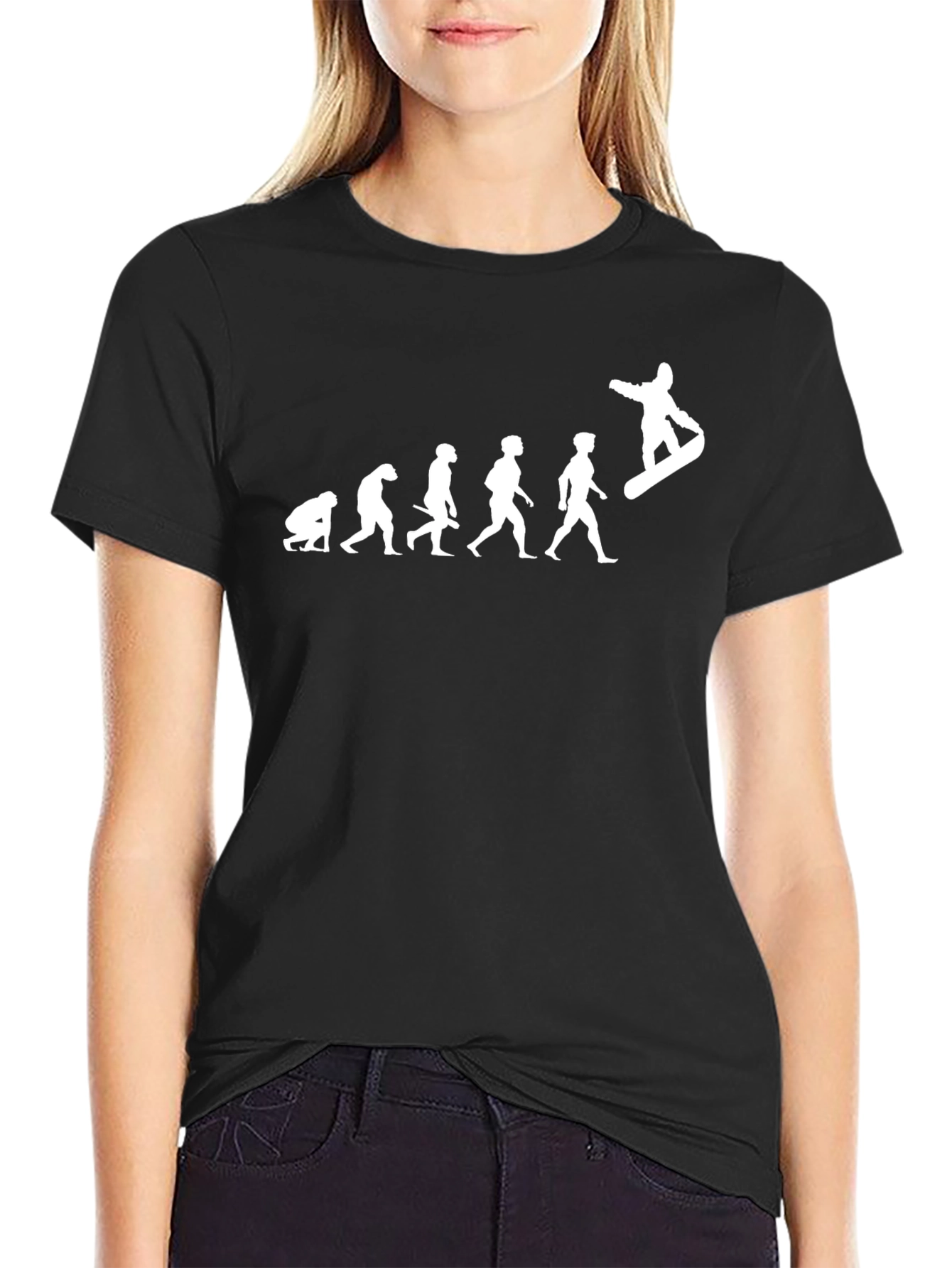 Evolution of Snowboarding Black T-Shirt