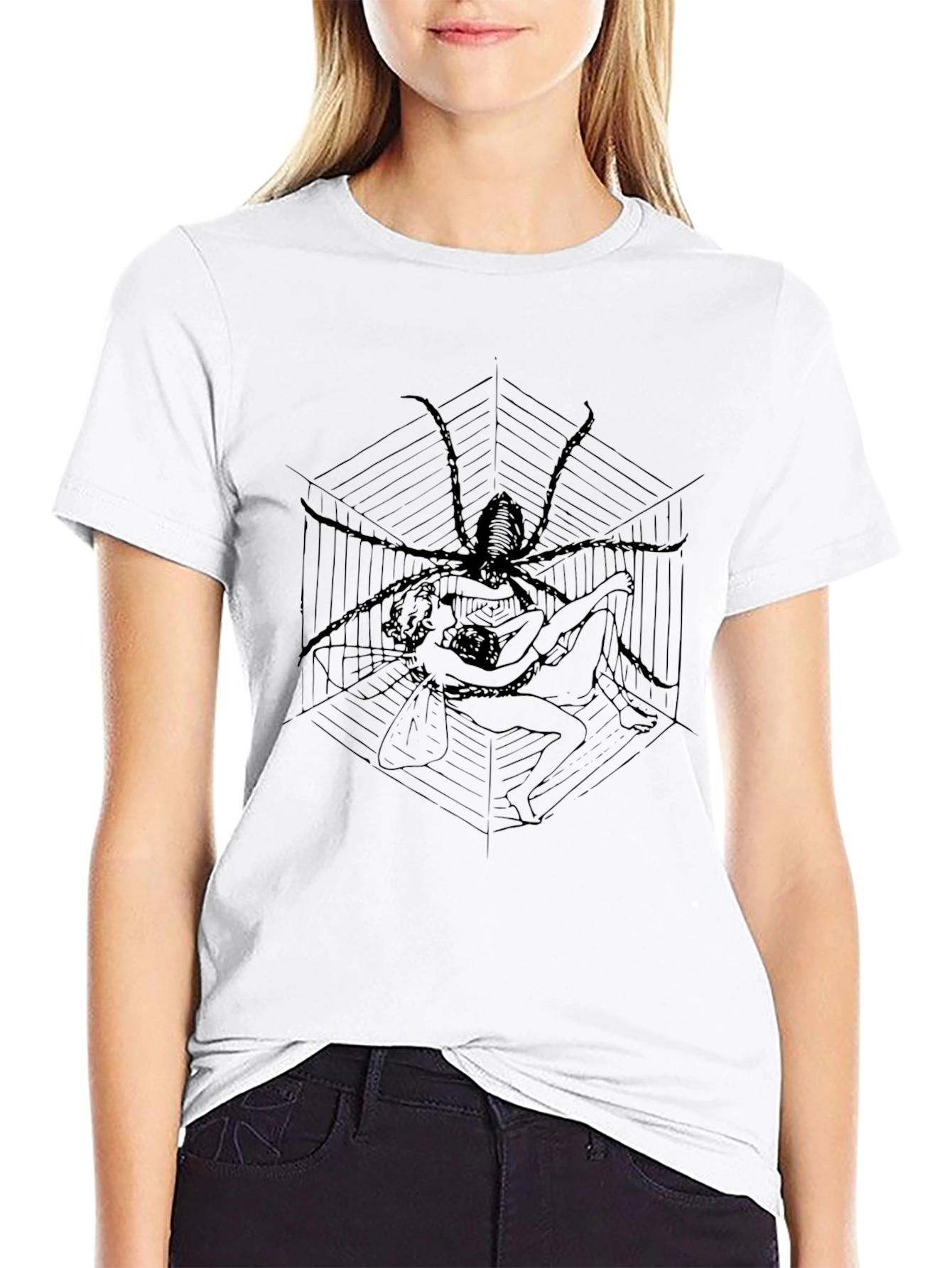 Spider Web Graphic Black Tee