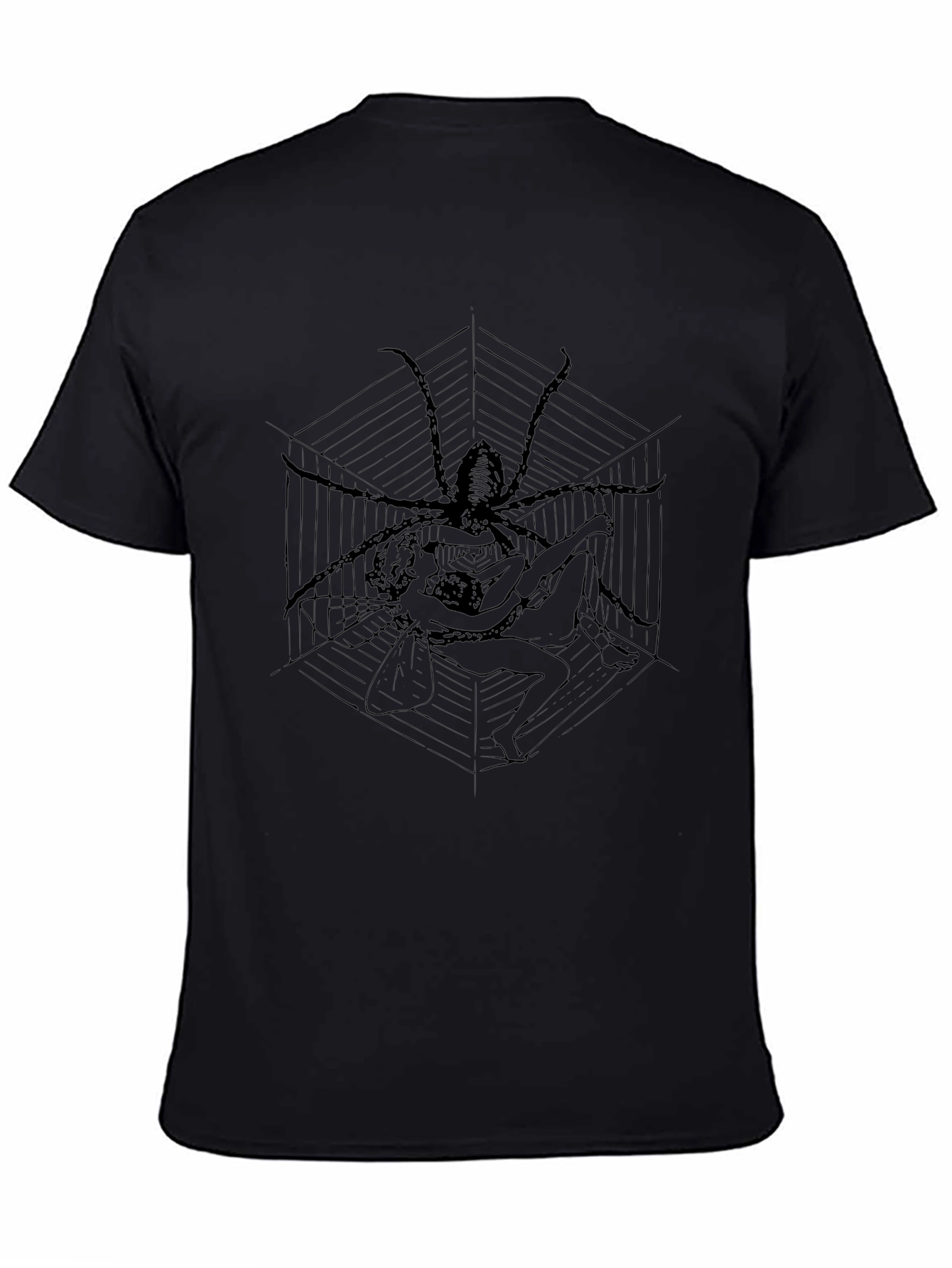 Spider Web Graphic Black Tee