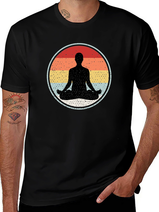 Zen Meditation Graphic T-Shirt - Black