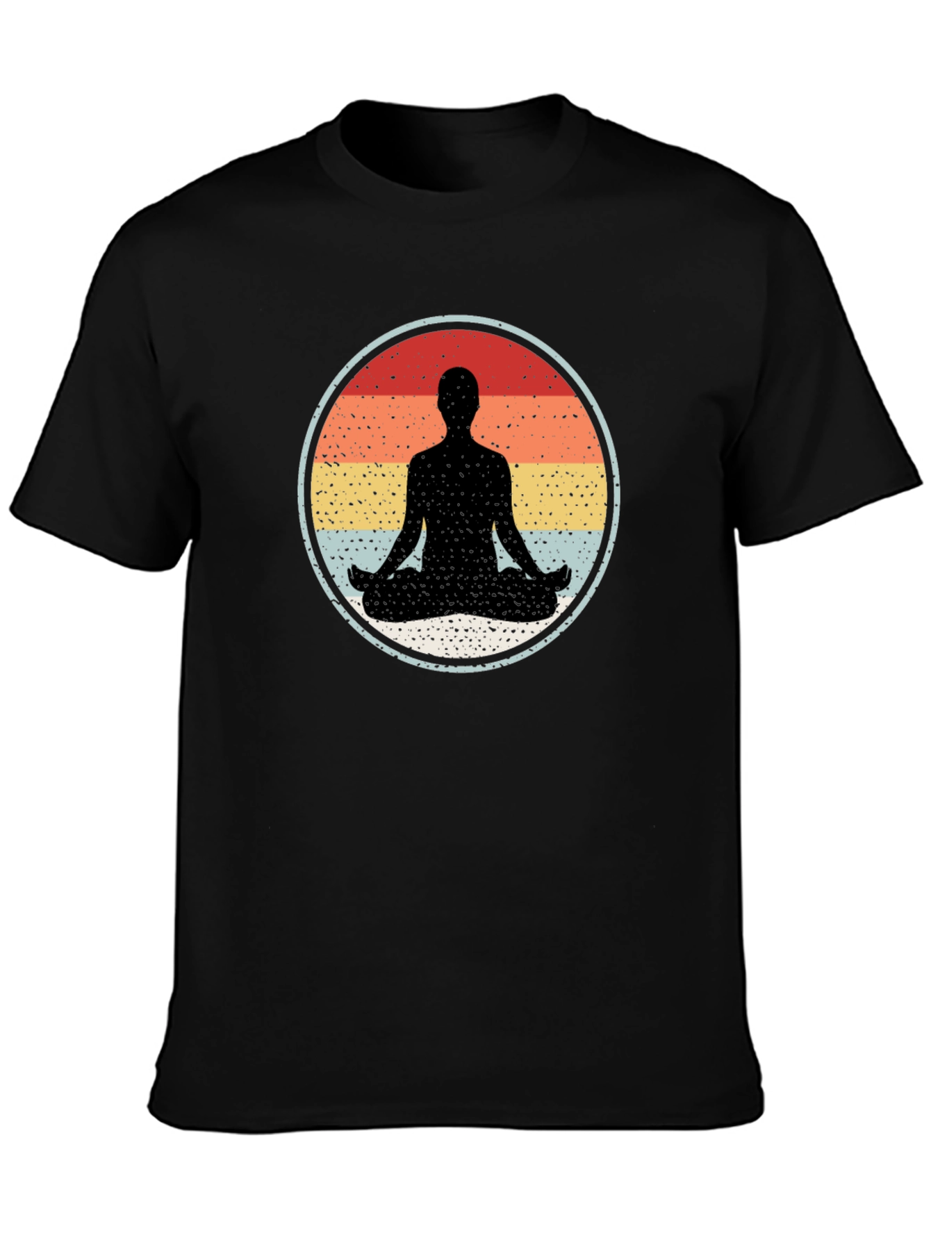 Zen Meditation Graphic T-Shirt - Black