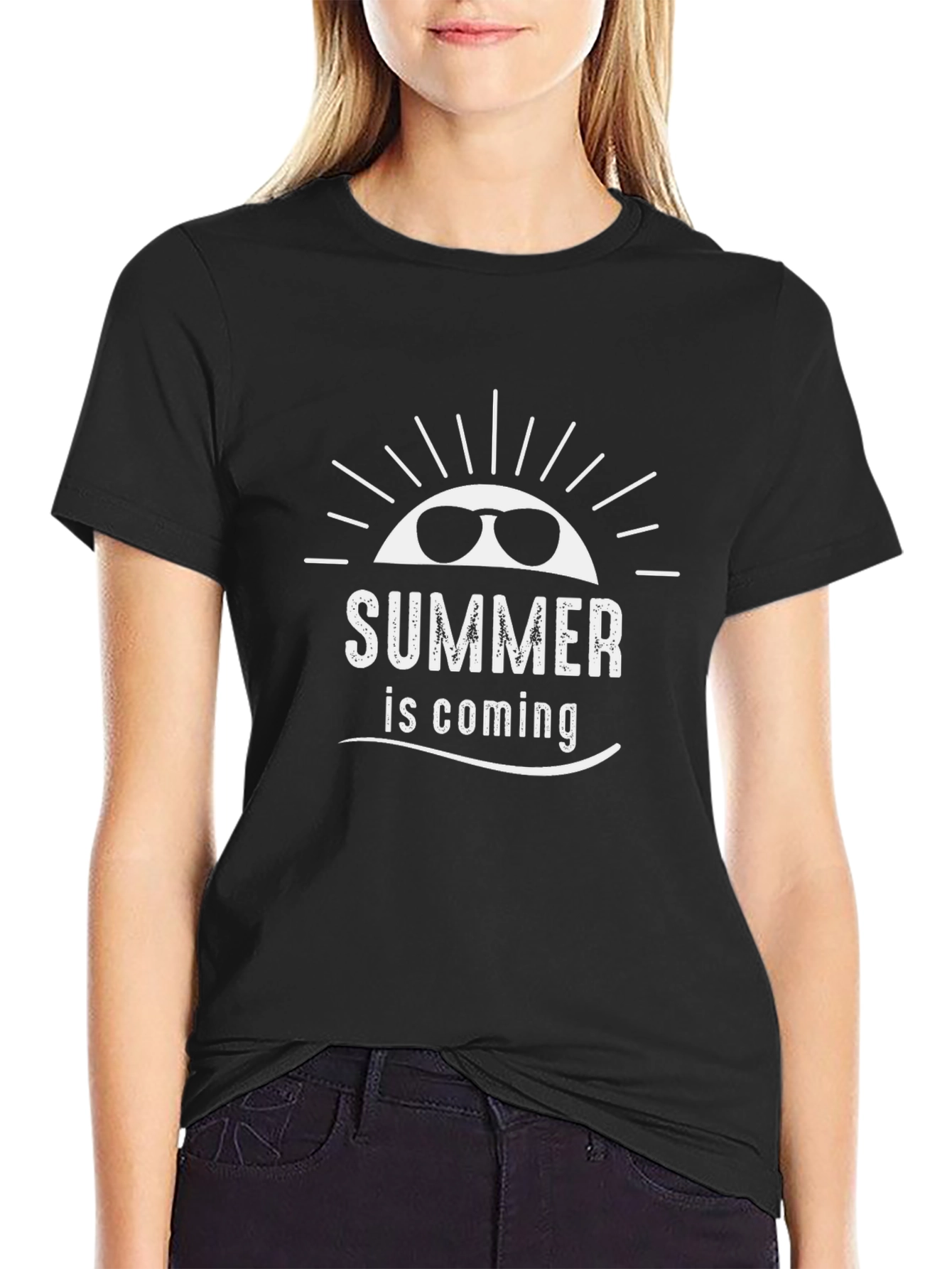 Summer is Coming Graphic Black T-Shirt