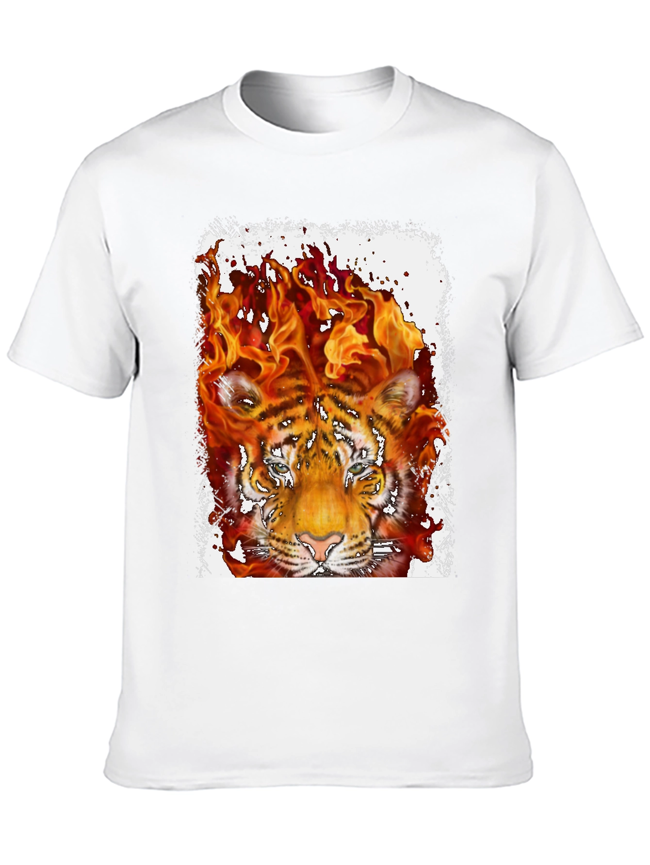 Fiery Tiger Graphic Tee - Bold Black T-Shirt