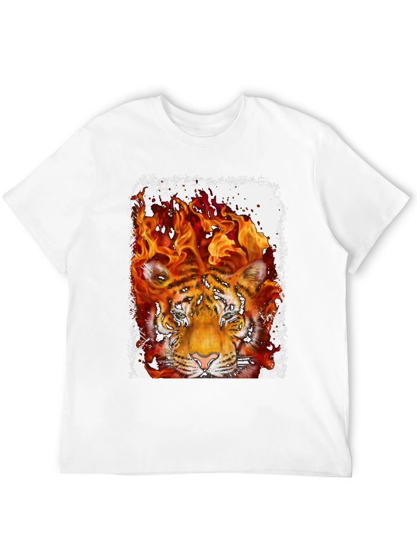Fiery Tiger Graphic Tee - Bold Black T-Shirt