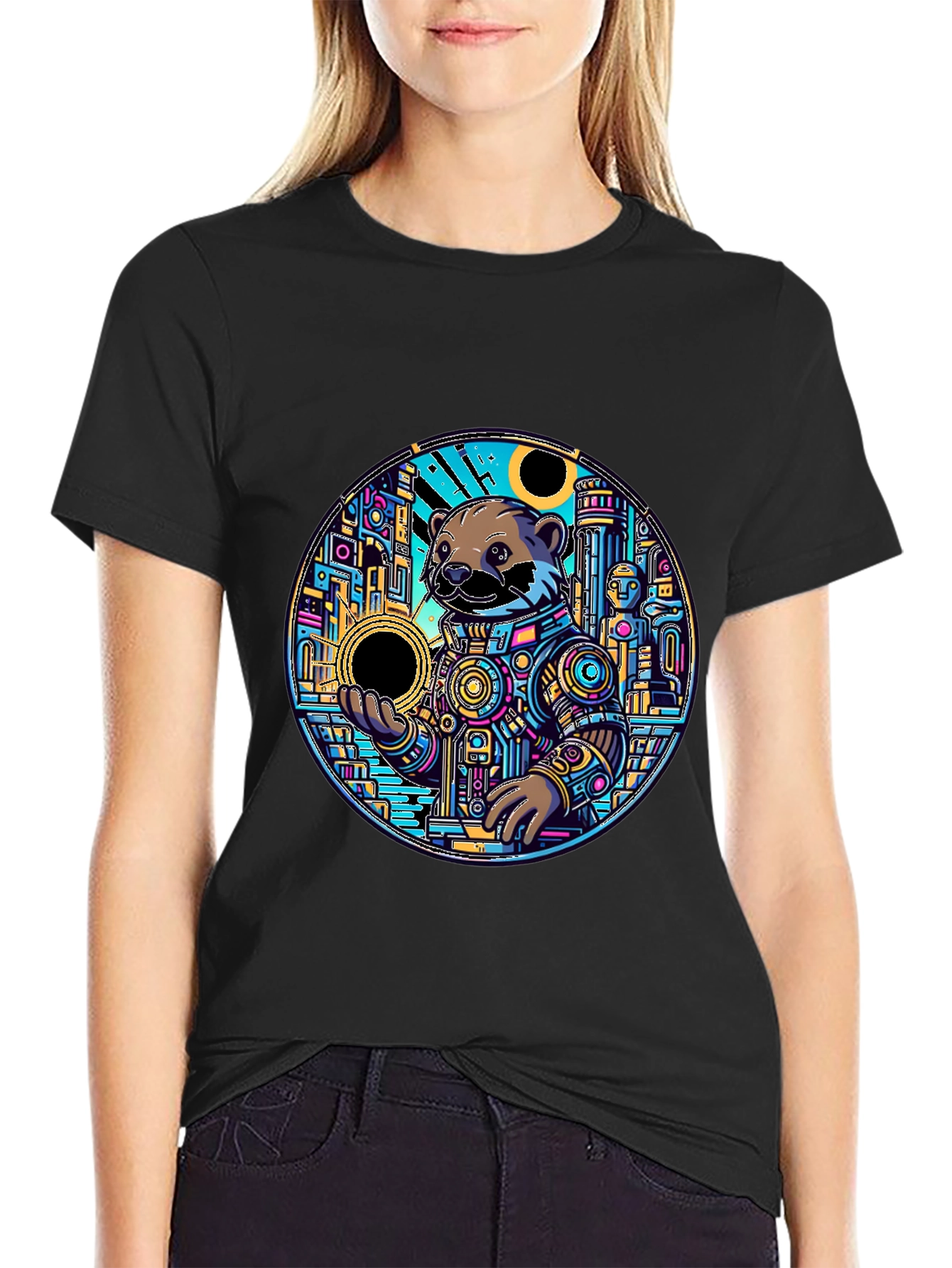 Otter Astronaut Graphic Tee - Unique Design
