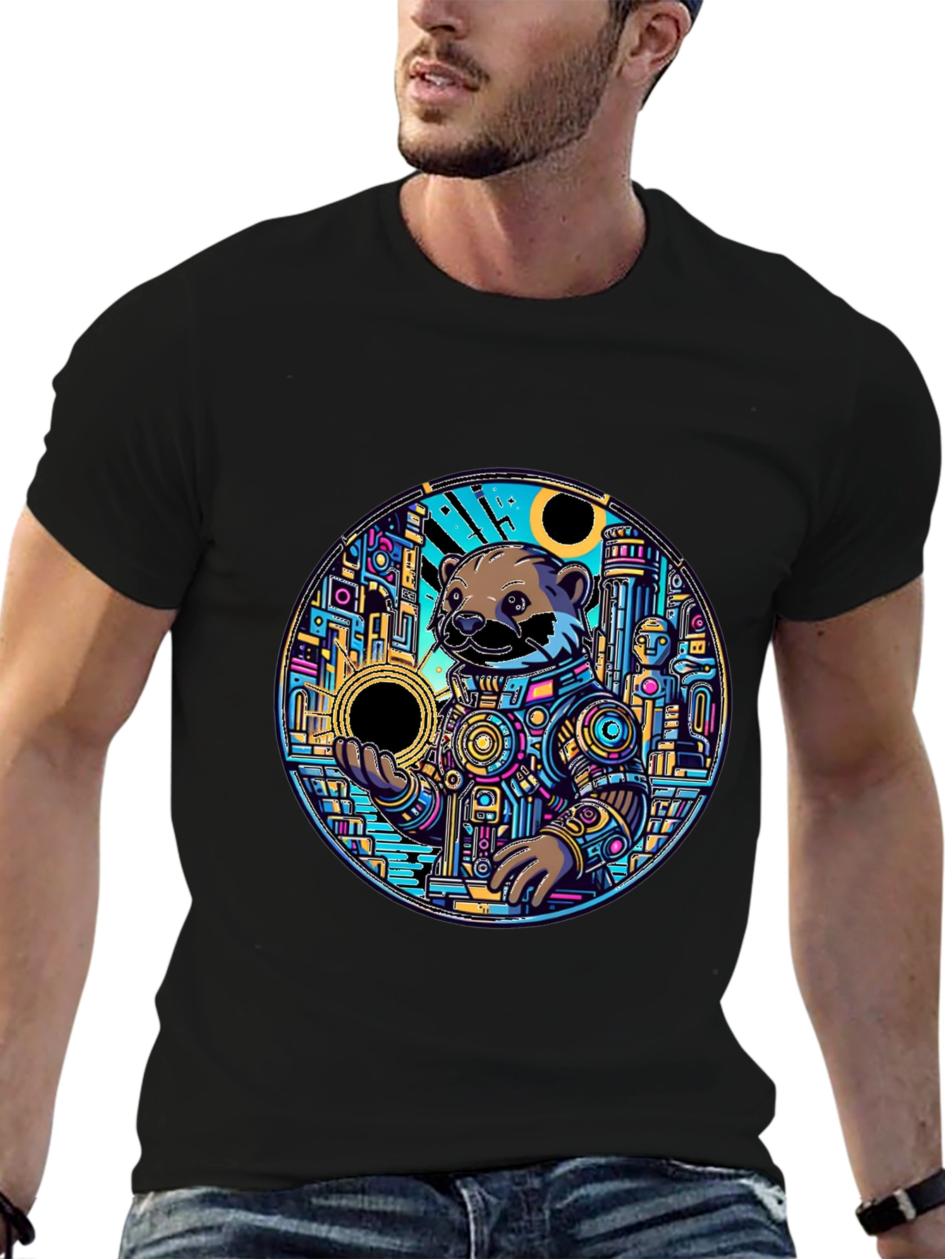 Otter Astronaut Graphic Tee - Unique Design