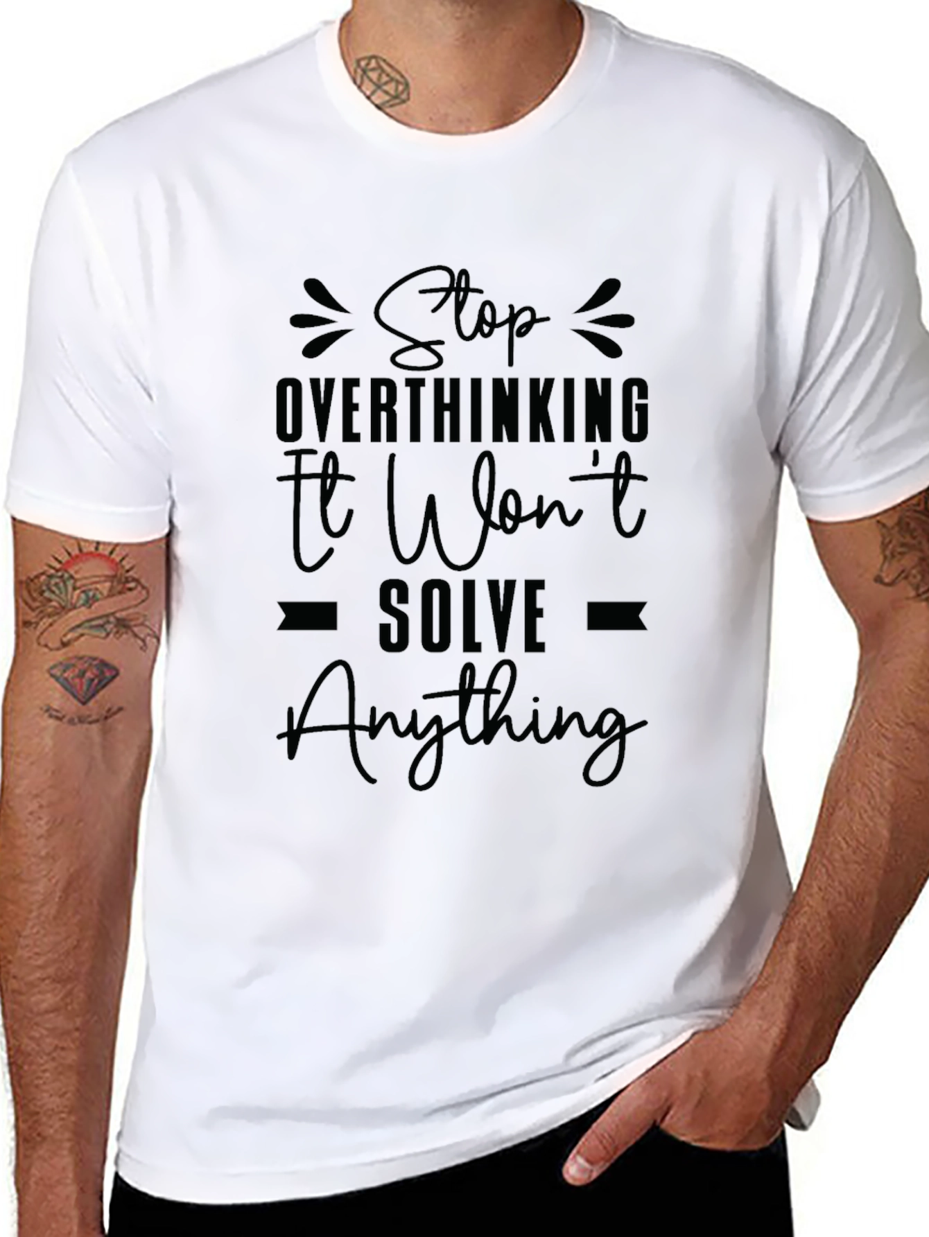 Stop Overthinking Graphic Tee - Black