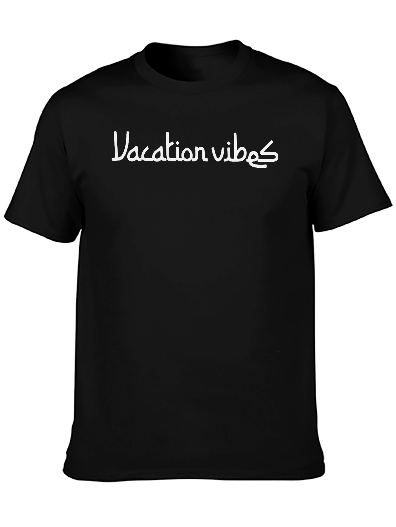 Vacation Vibes T-Shirt - Black Stylish Casual