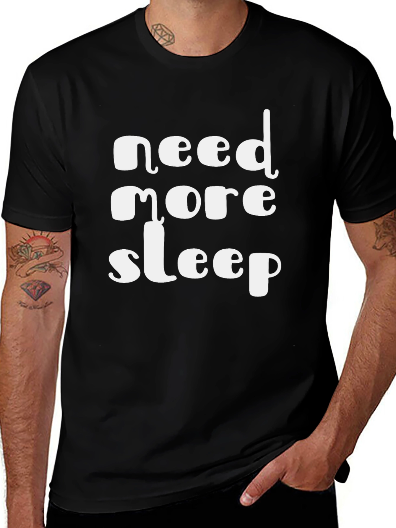 Need More Sleep Black Graphic Tee