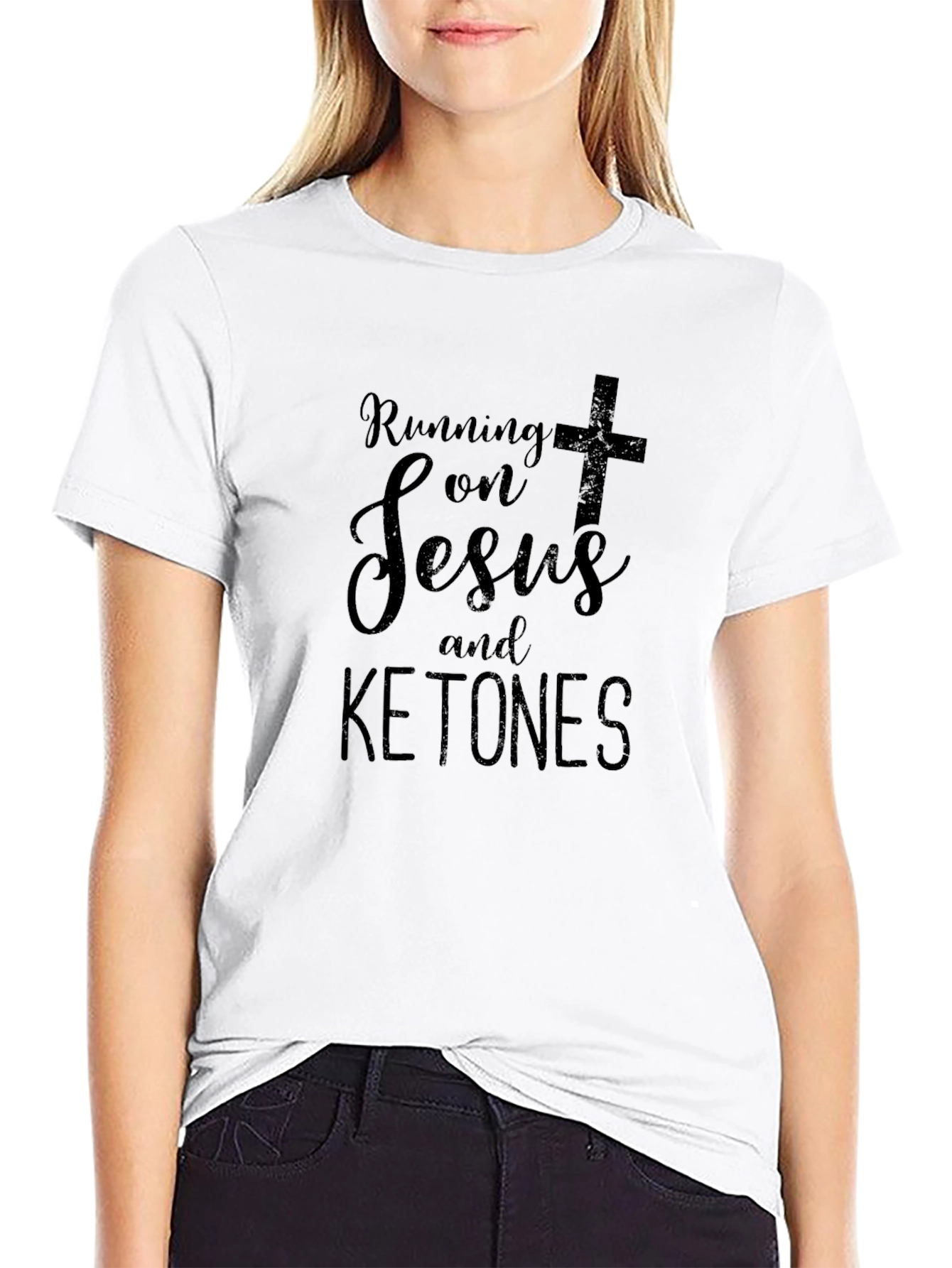 Running on Jesus & Ketones Black Graphic Tee