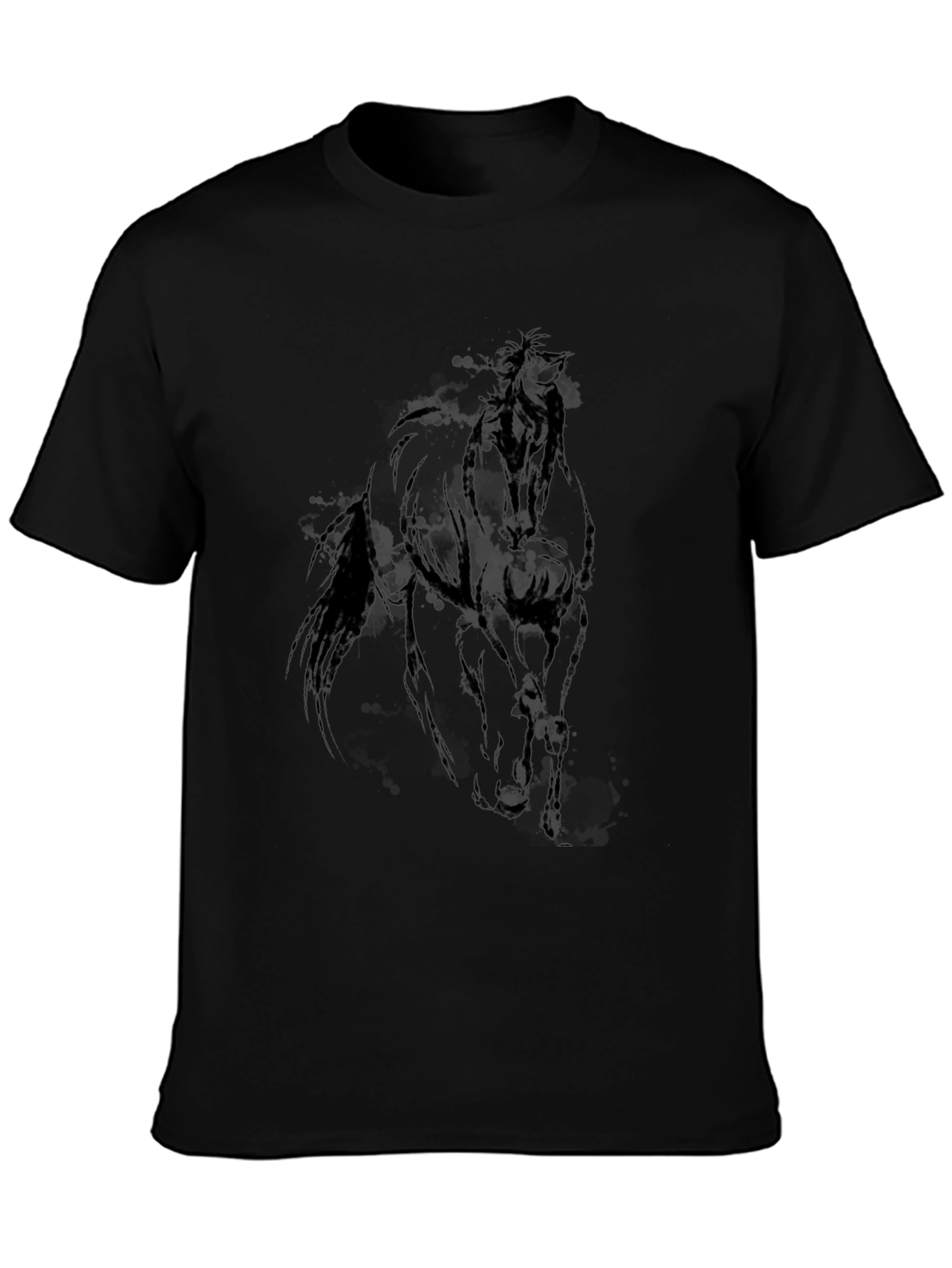 Black Horse Graphic Tee - Equestrian Style Shirt