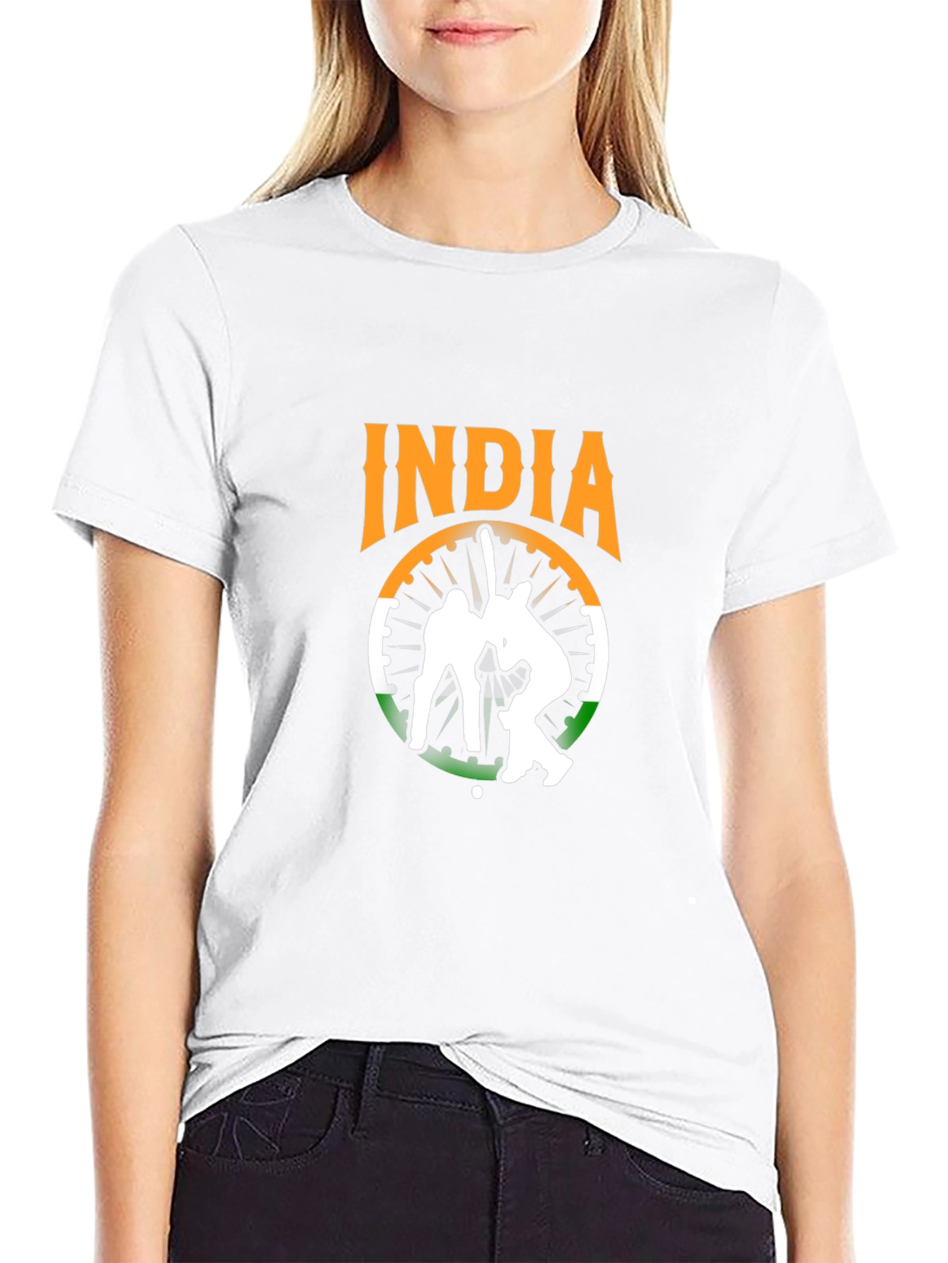 India Cricket Graphic Tee - Black Cotton T-Shirt