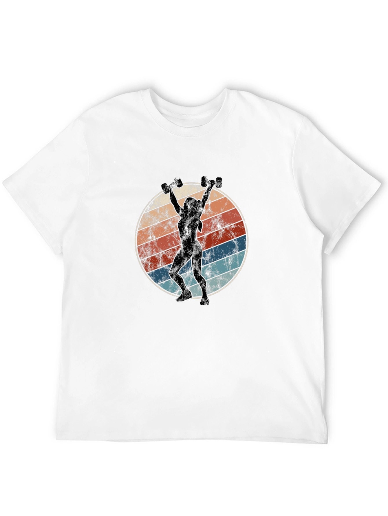 Retro Sunset Fitness T-Shirt - Black