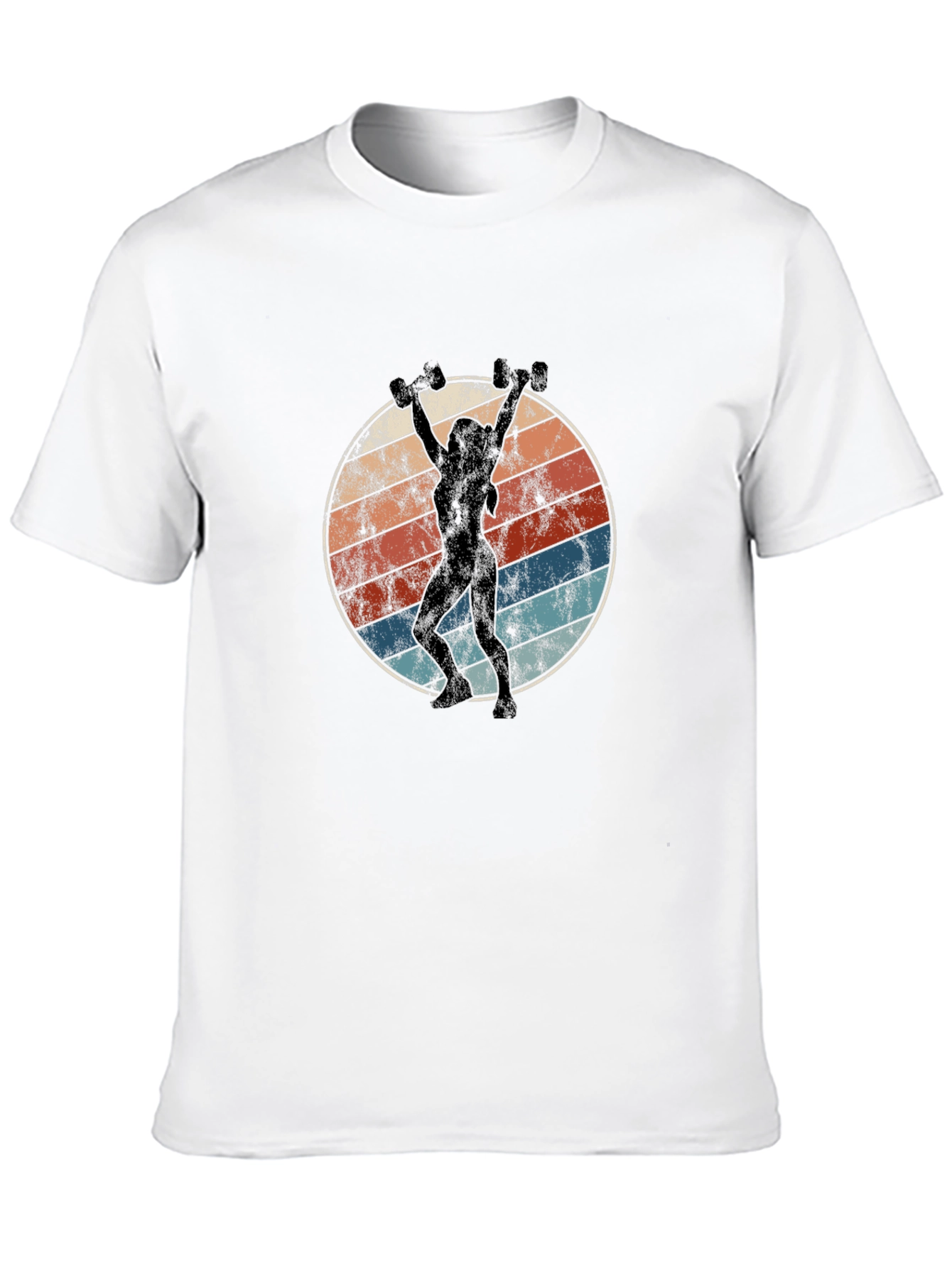 Retro Sunset Fitness T-Shirt - Black