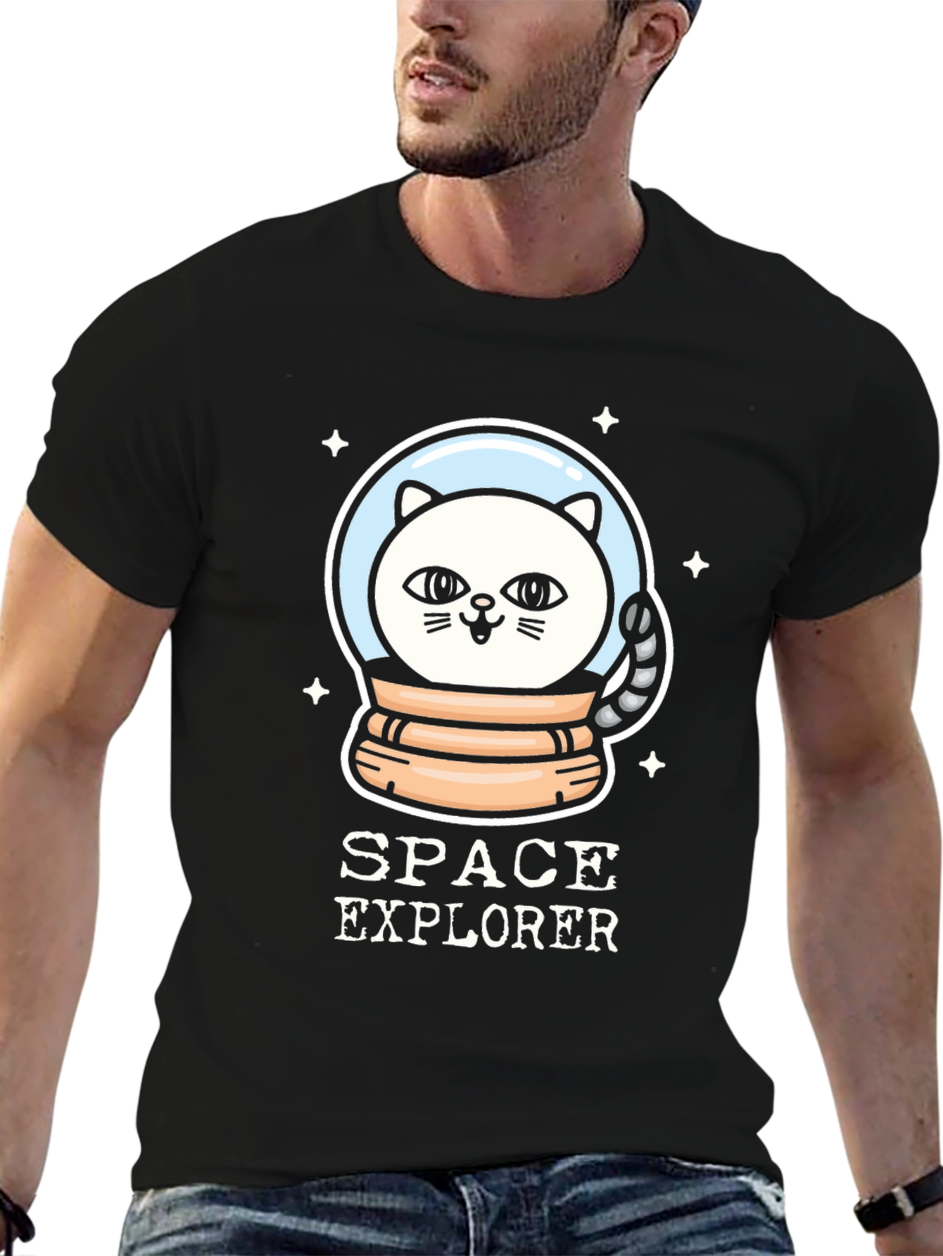 Space Explorer Cat T-Shirt - Unisex Graphic Tee