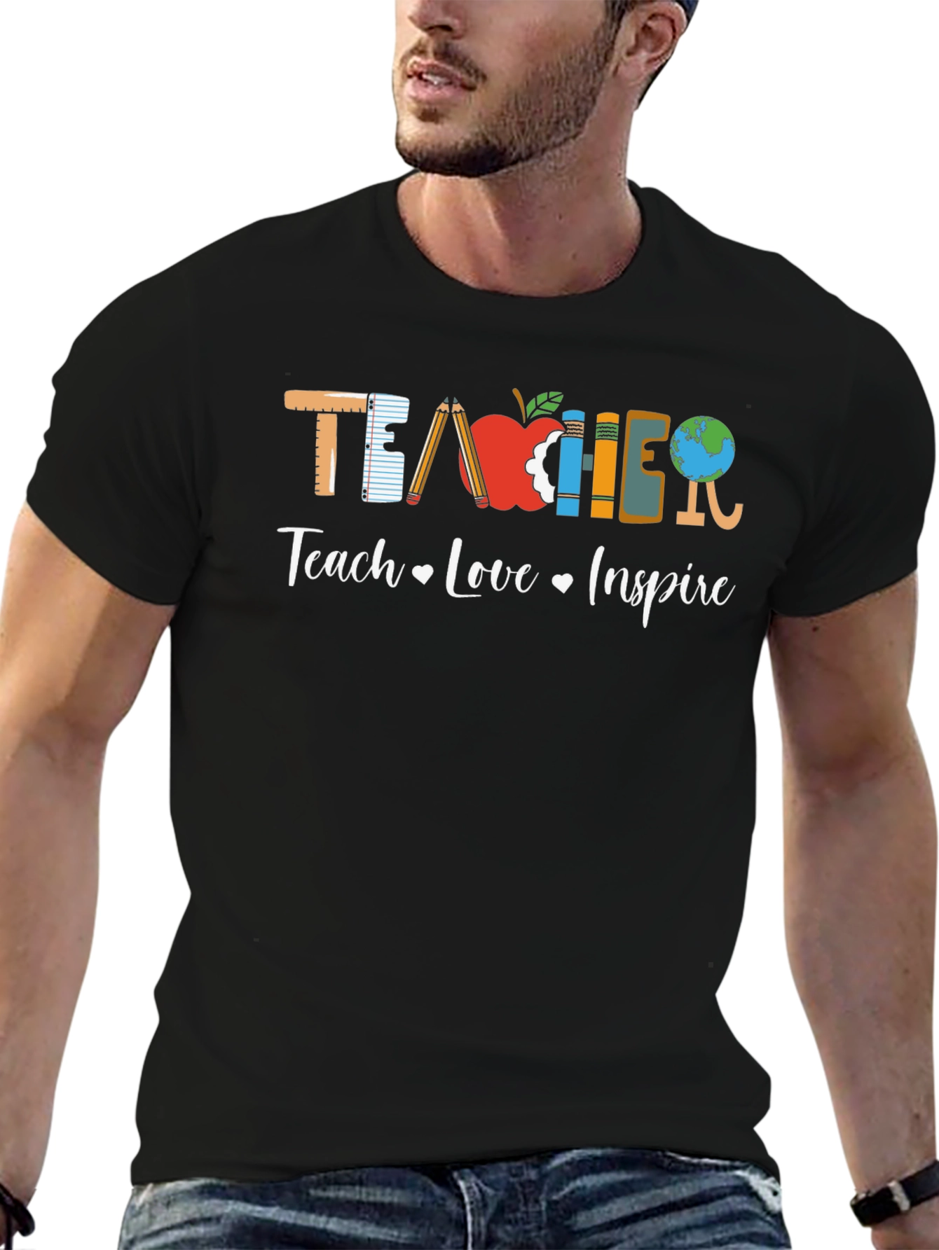 Teacher Teach Love Inspire Graphic Tee